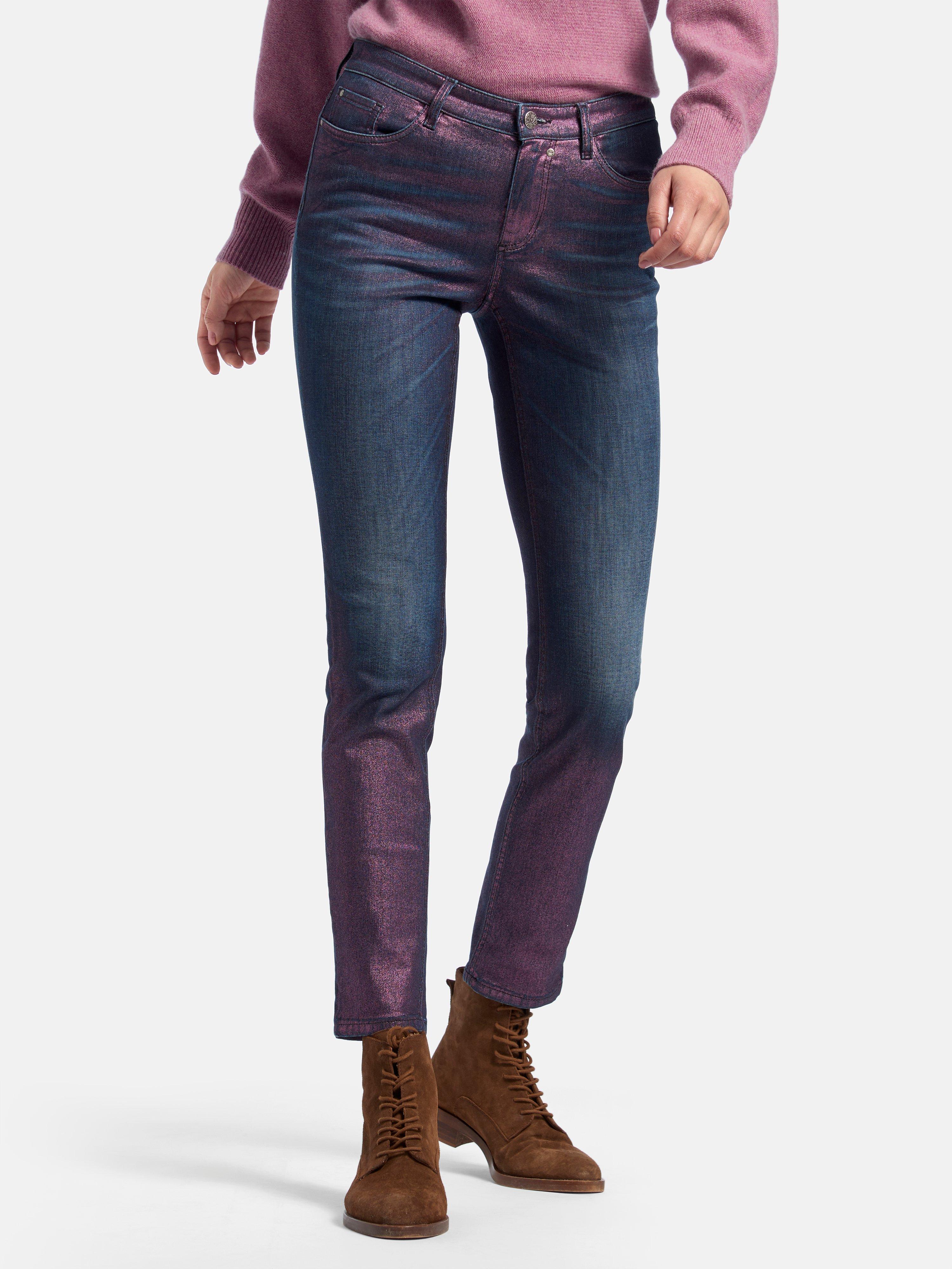 Glücksmoment - Skinny-jeans model Gill met glans-coating