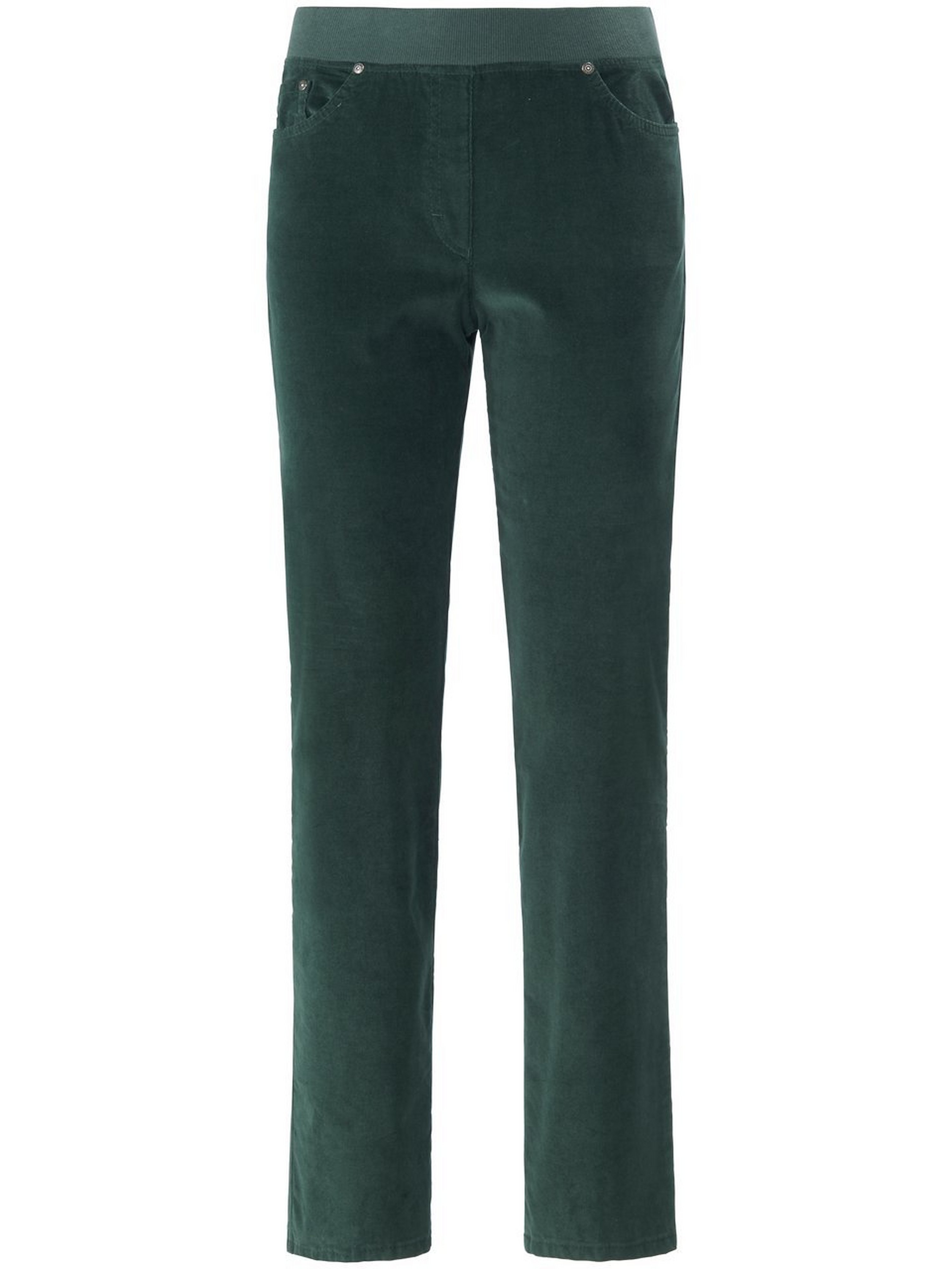 Le pantalon modèle Pamina en velours milleraies  Raphaela by Brax vert