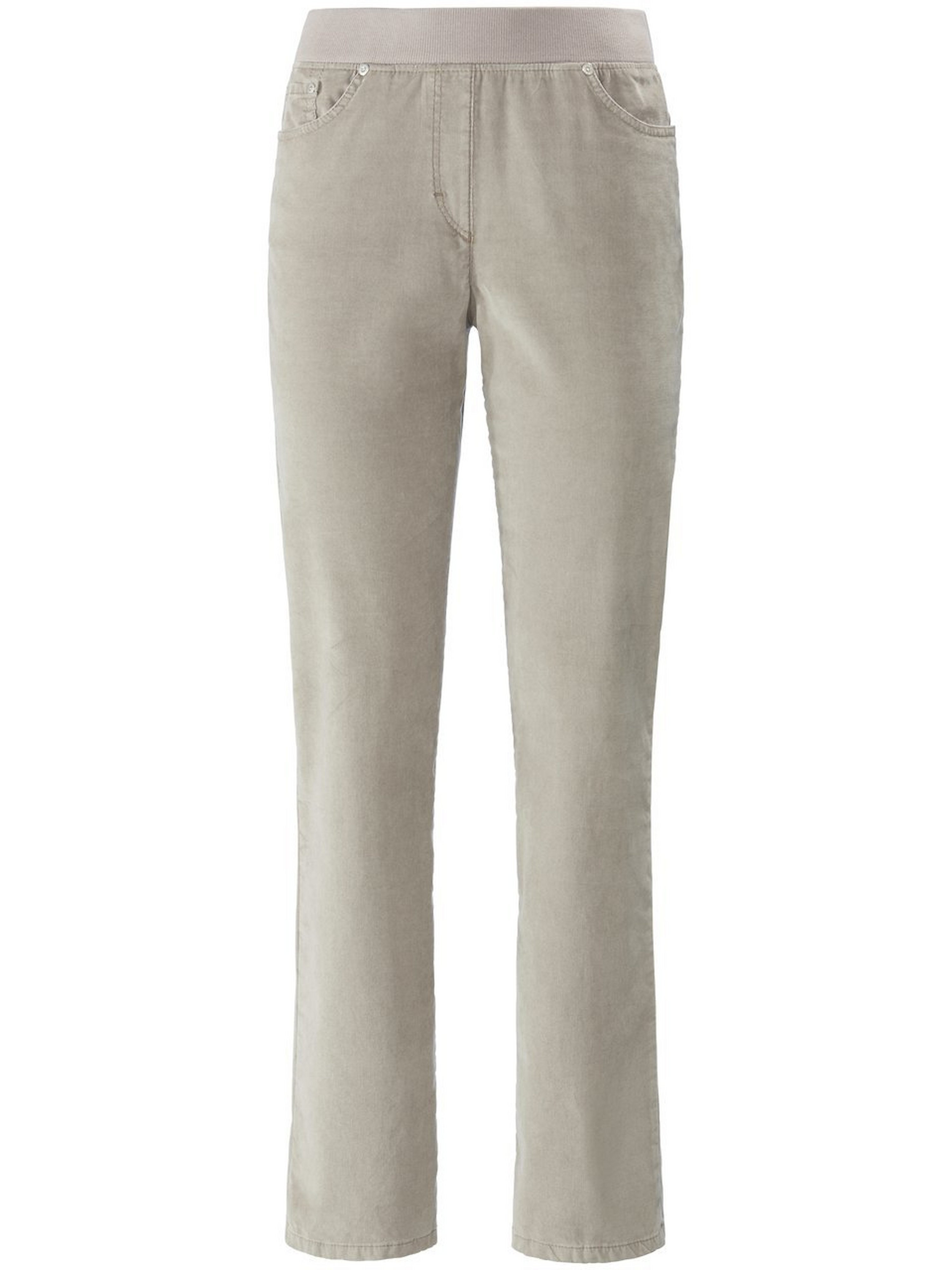 Le pantalon modèle Carina en velours milleraies  Raphaela by Brax beige