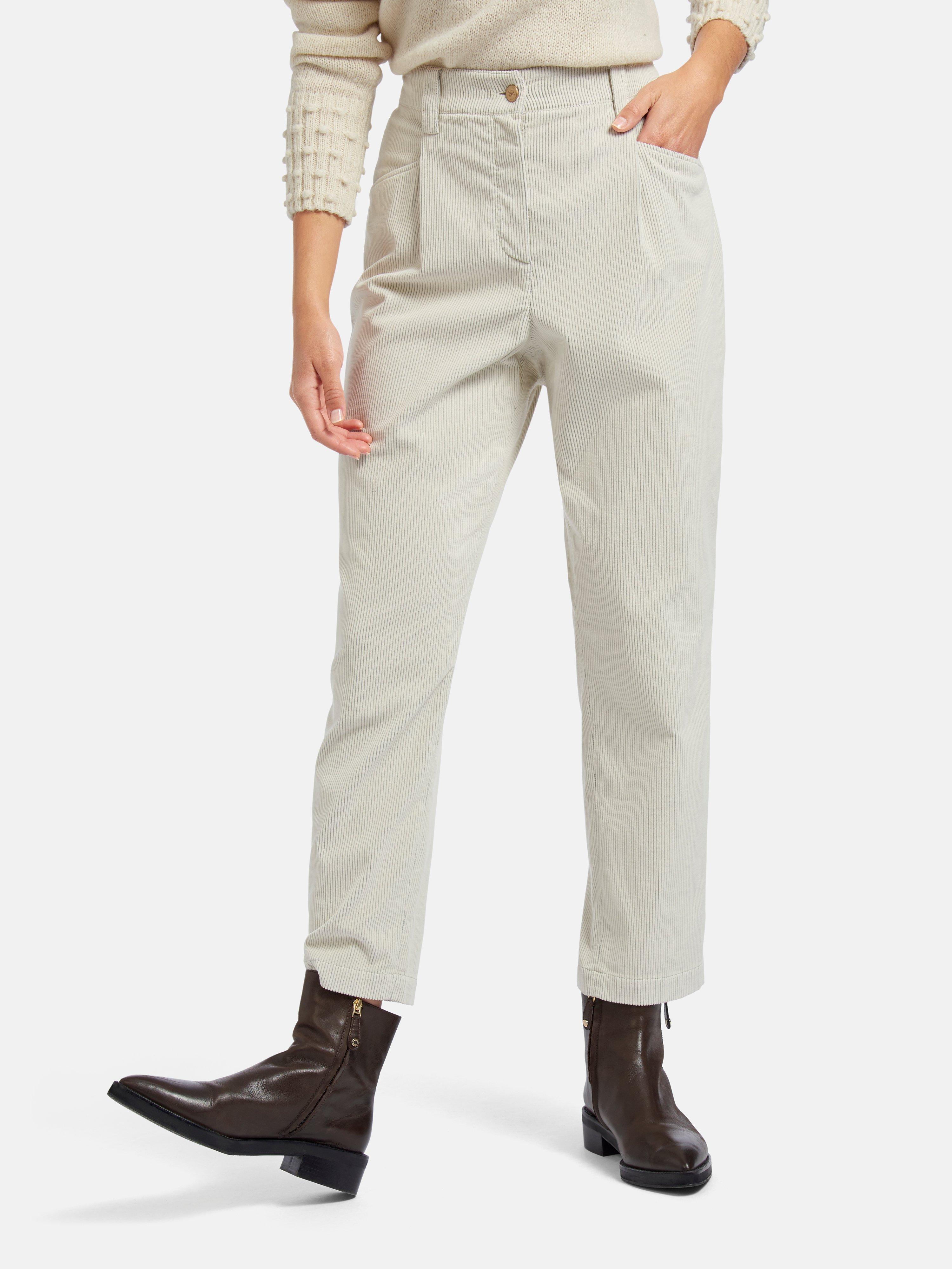 Raffaello Rossi - Enkellange cordbroek model Leandra met bandplooien