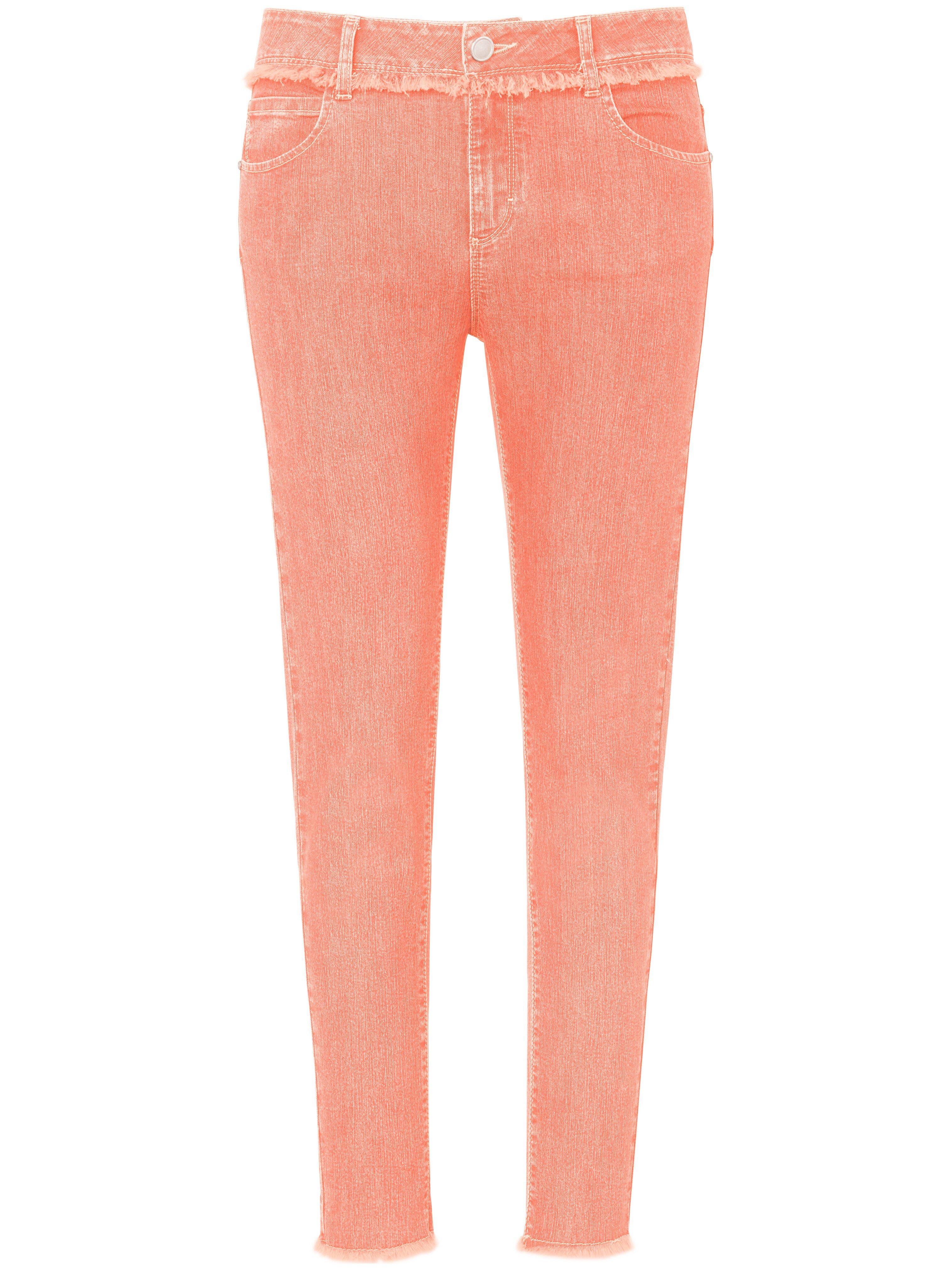 Enkellange Slim Fit-jeans riemlussen Van DAY.LIKE oranje