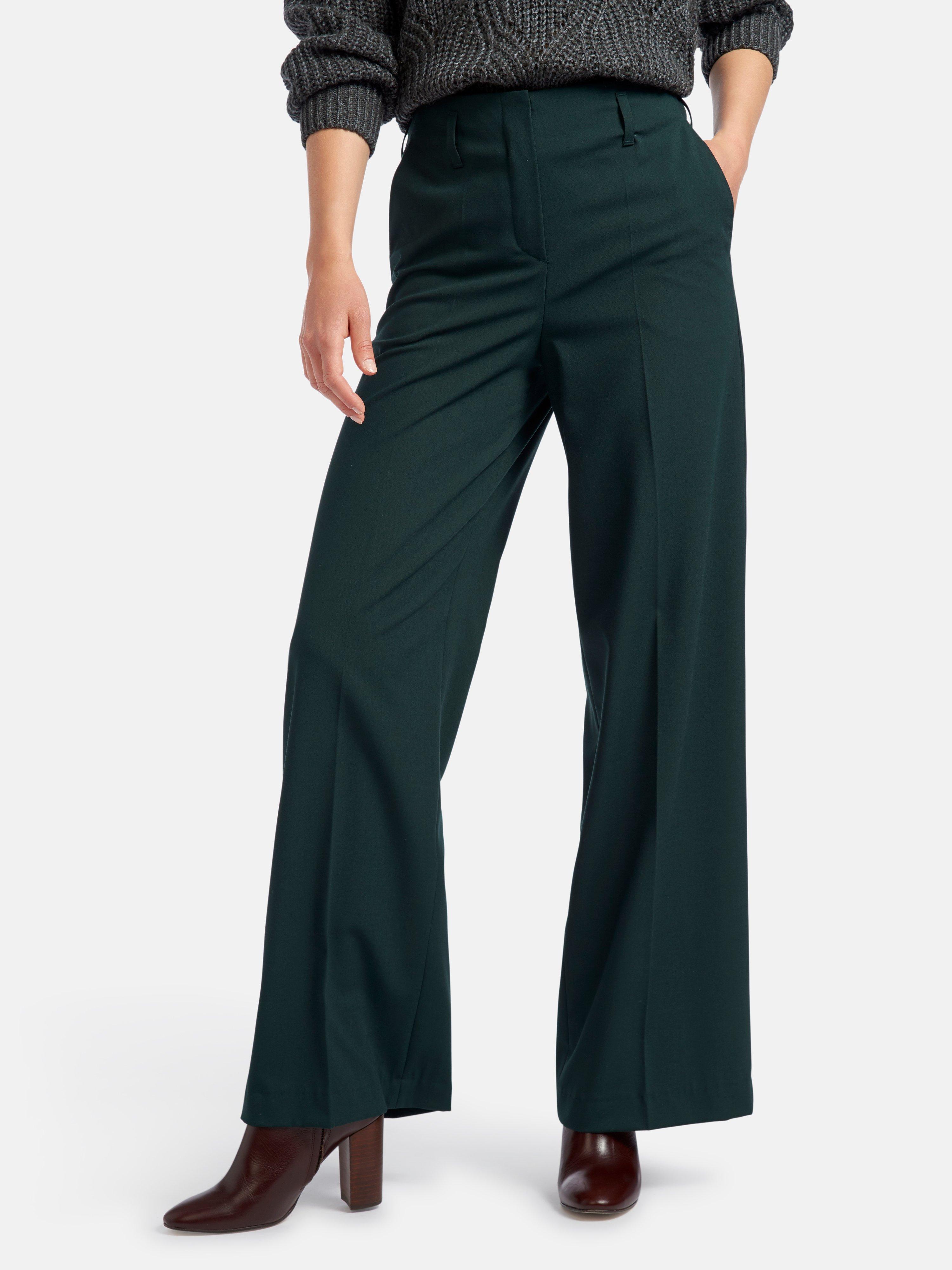 Peter Hahn Le Pantalon Wide Fit Coupe Cornelia Vert Sapin