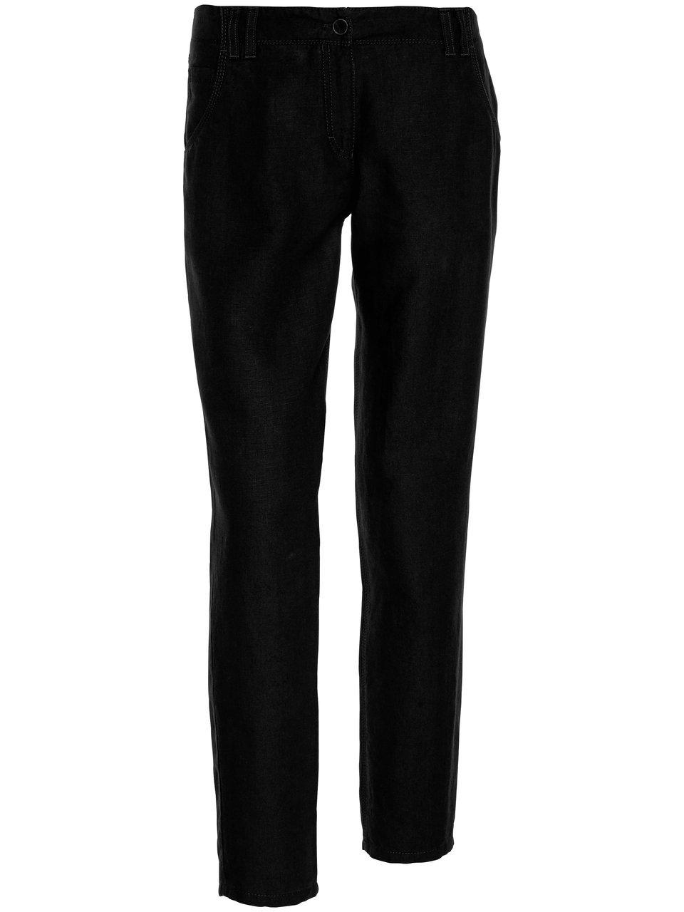 Modern Fit-broek model Melo 100% linnen Van Brax Feel Good zwart