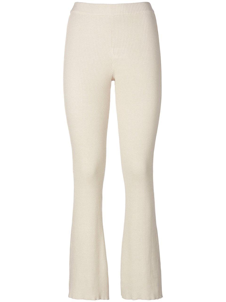 Gebreide broek elastische tailleband Van Peter Hahn beige