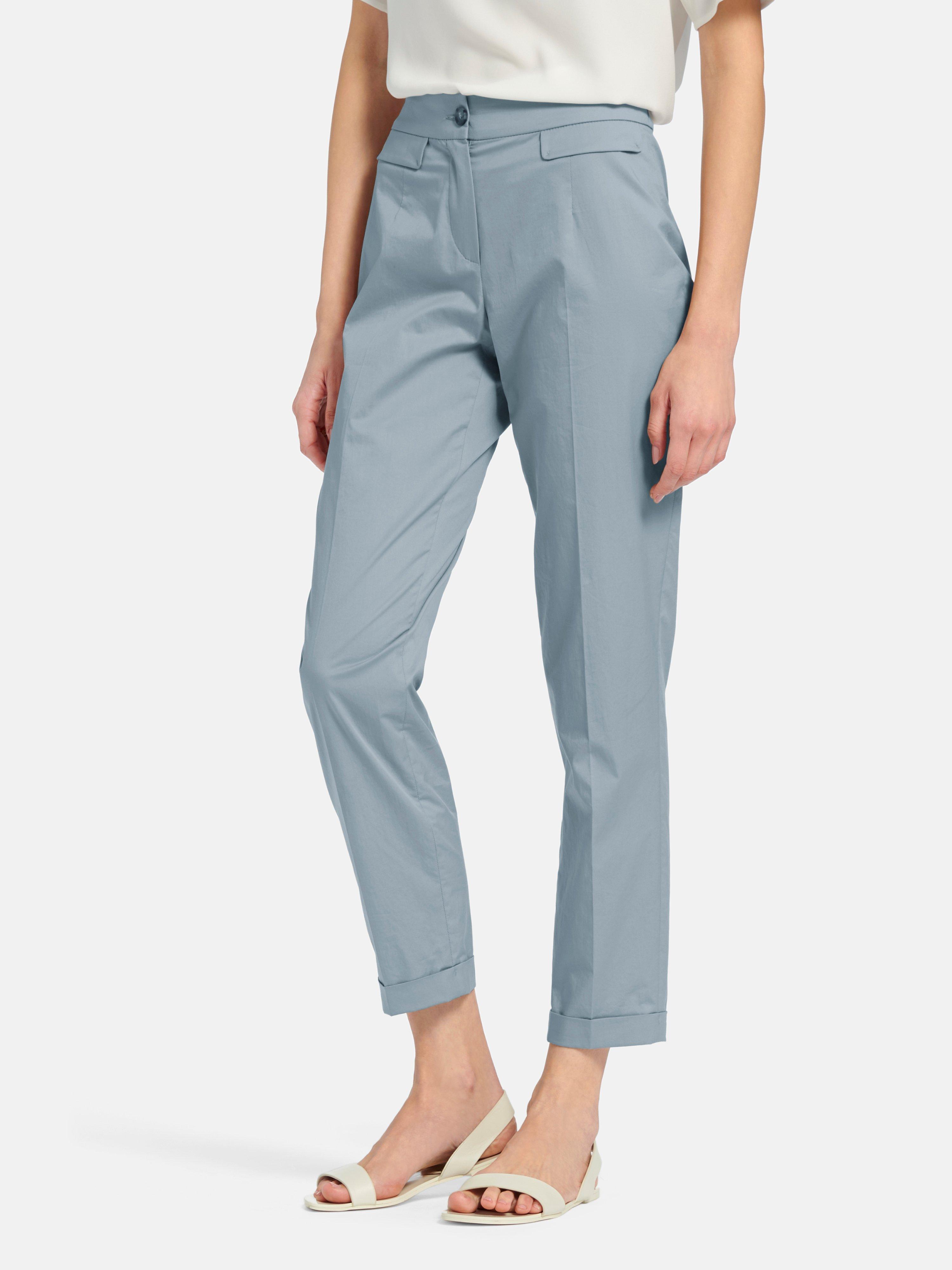 Riani - Ankle-length trousers with turn-ups - dusty blue