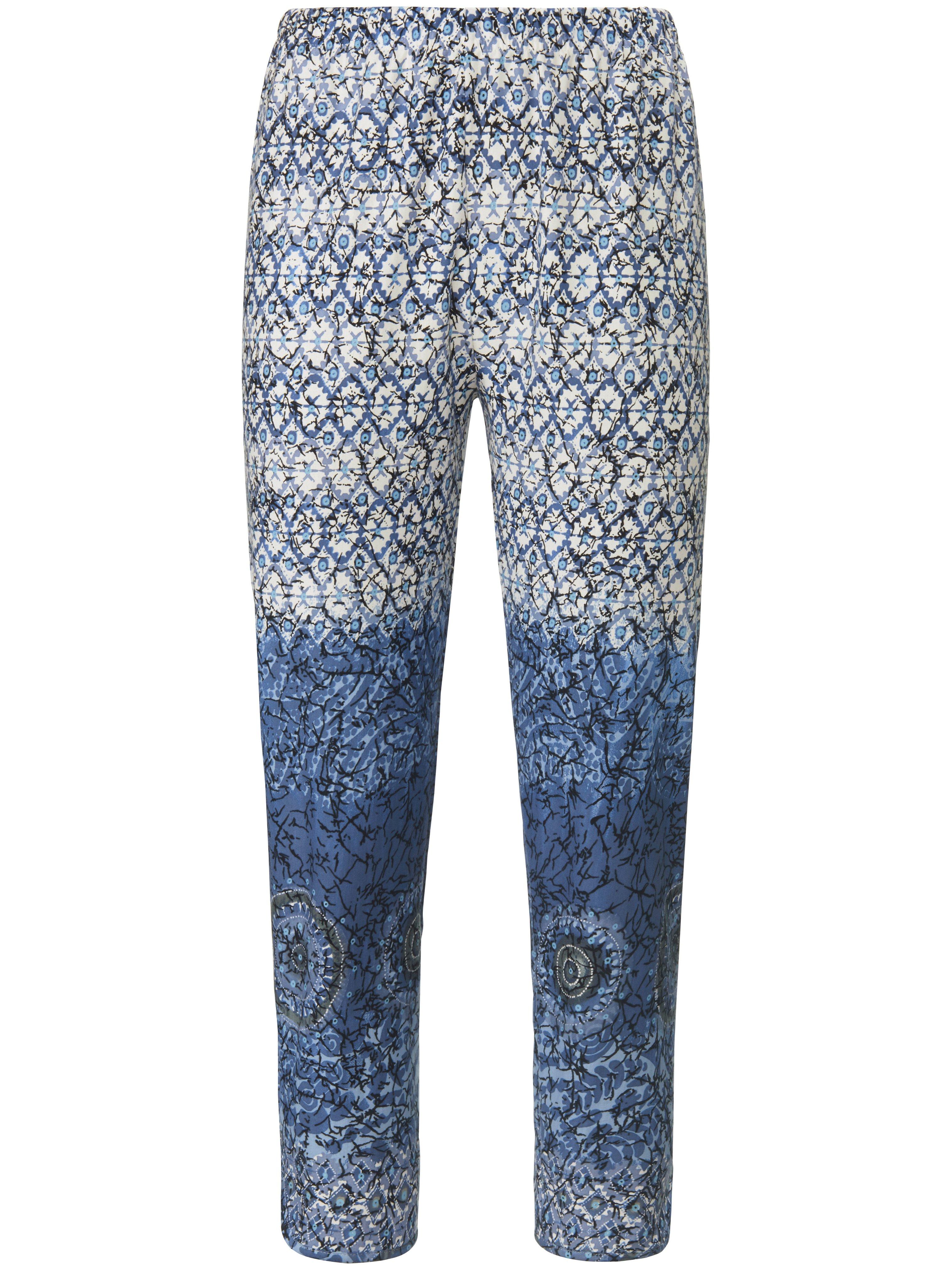 7/8-broek 100% katoen ornamentenprint Van Green Cotton blauw