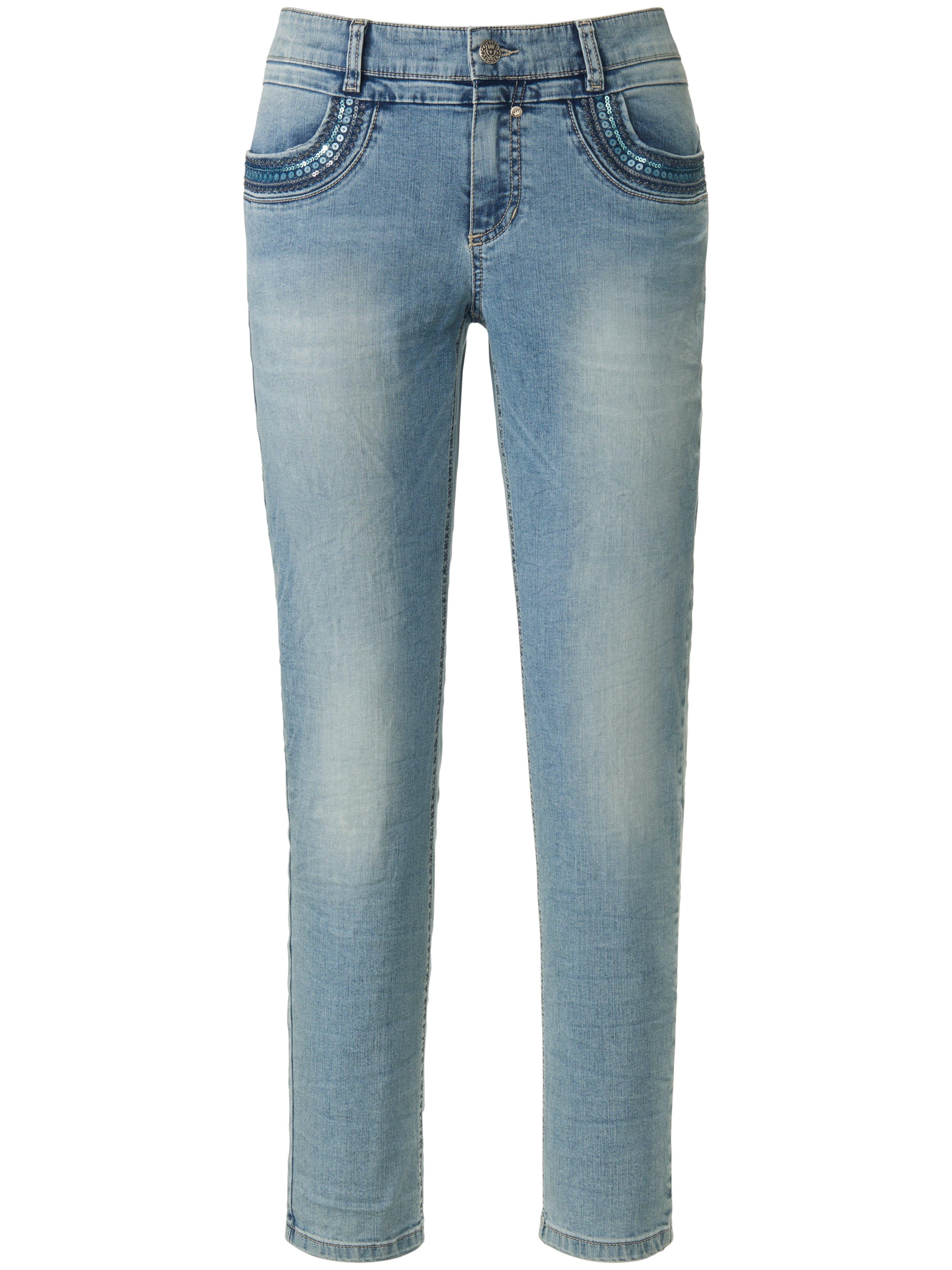Enkellange jeans model Grace pailletten Van Glücksmoment denim