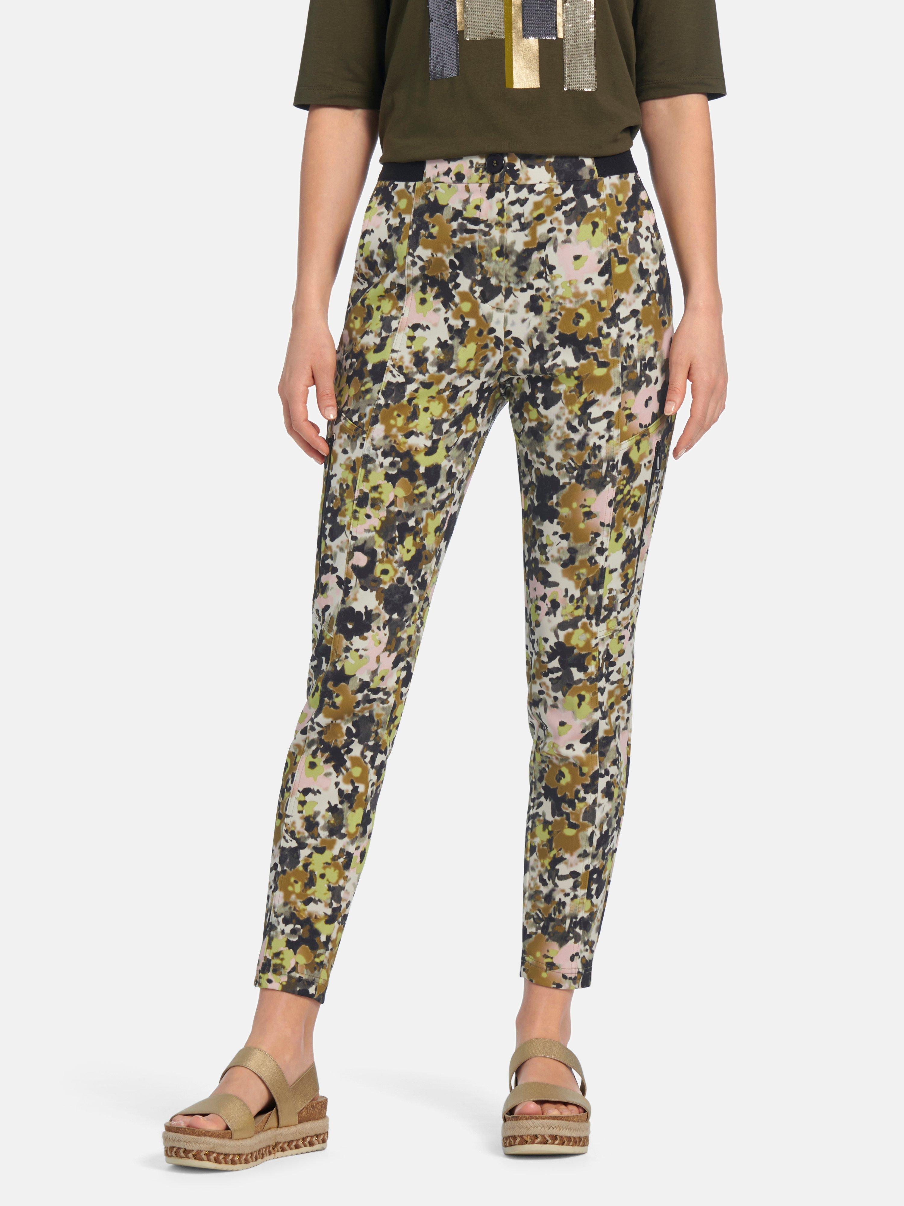 Gerry Weber - Broek - olijf/multicolour