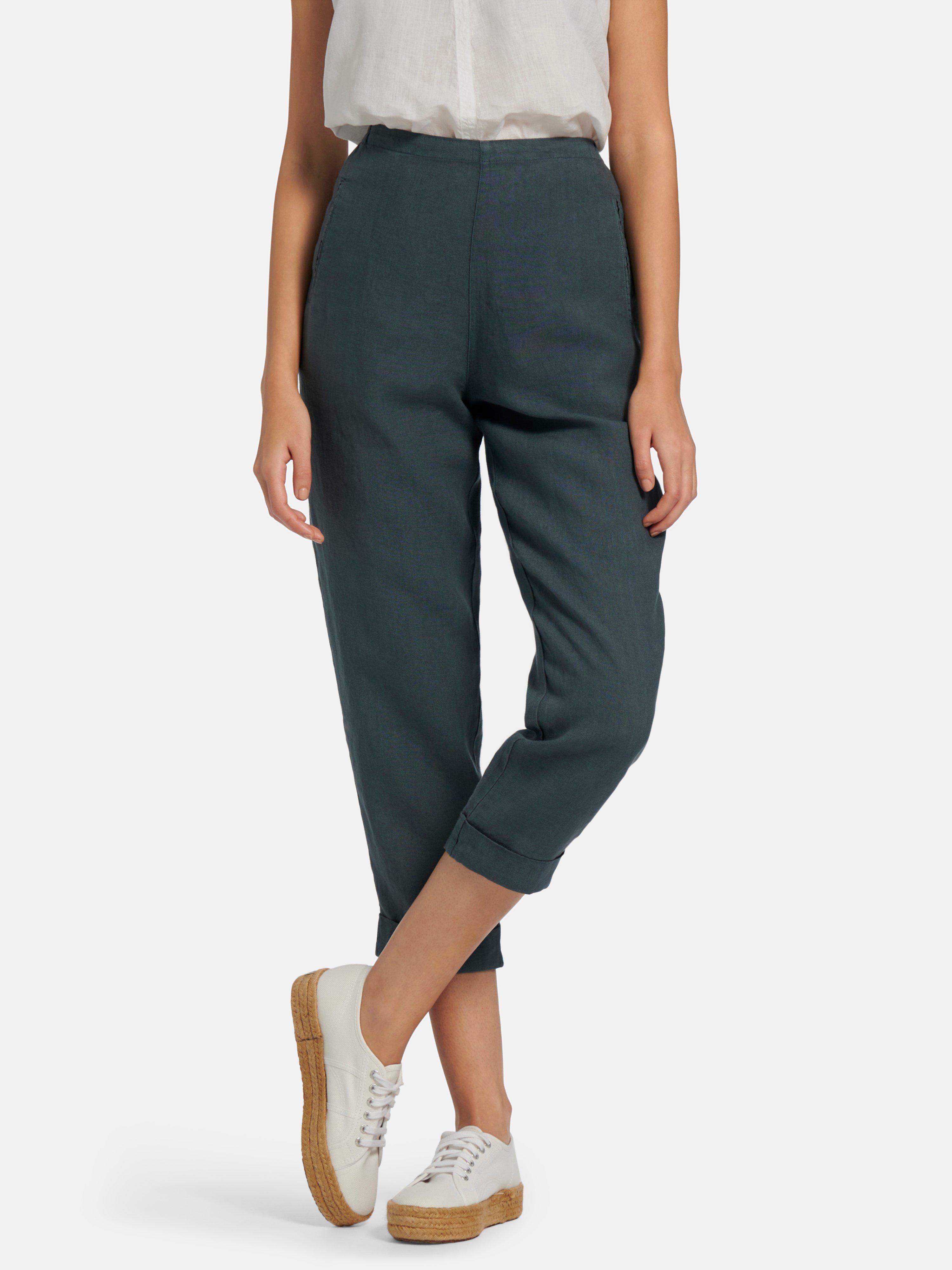 elemente clemente - 7/8-broek van 100% linnen met elastiek achter