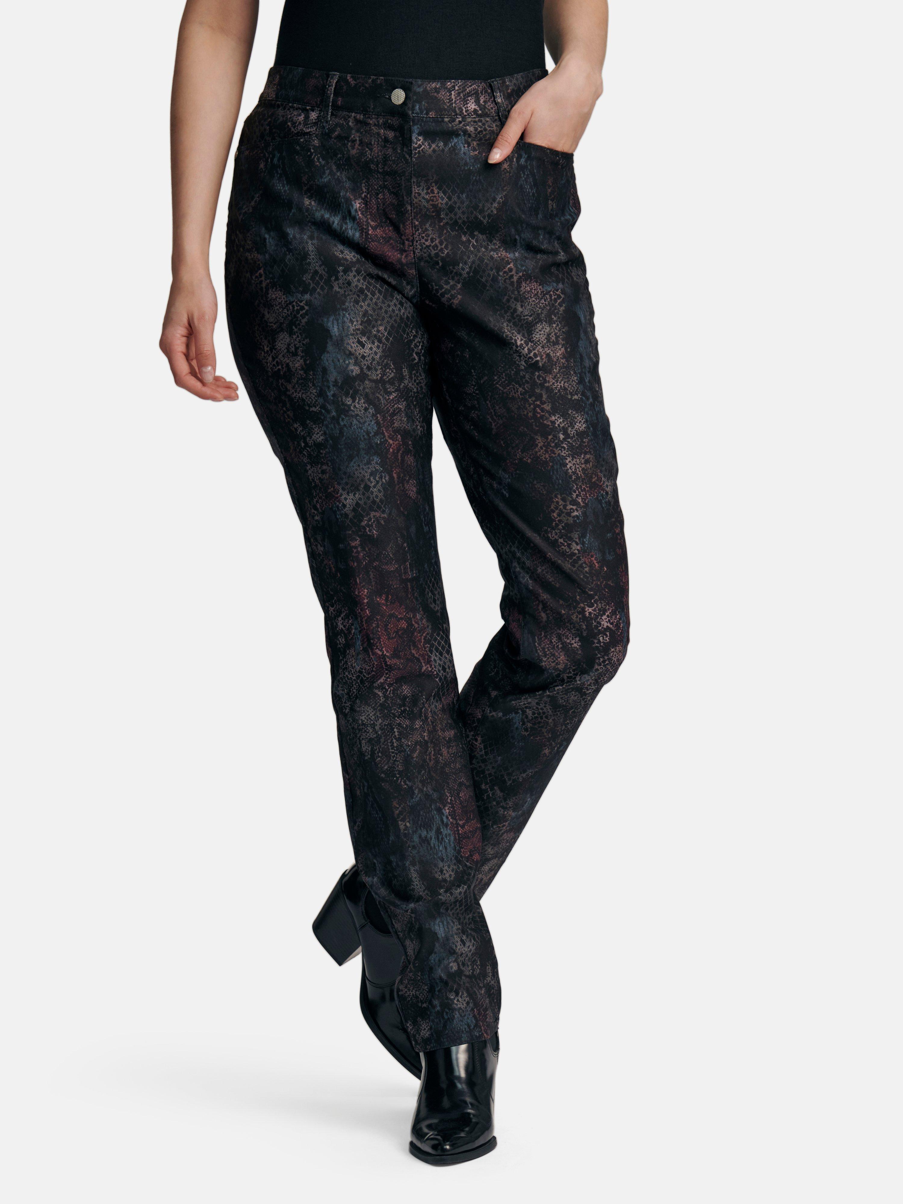 Anna Aura La pantalon droit avec imprim serpent noir multicolore