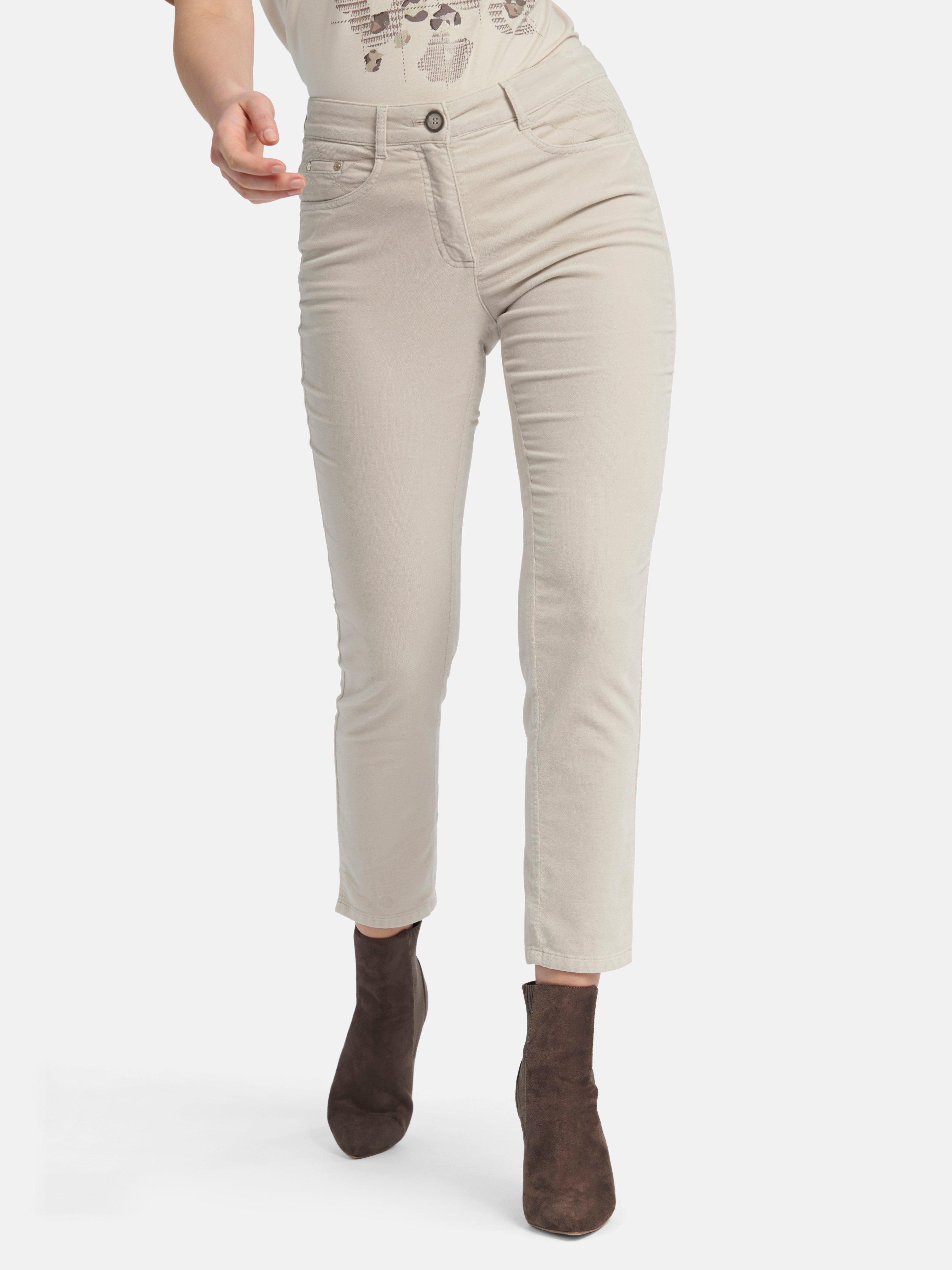 Basler - Fluwelen jeans model Julienne - lichtbeige