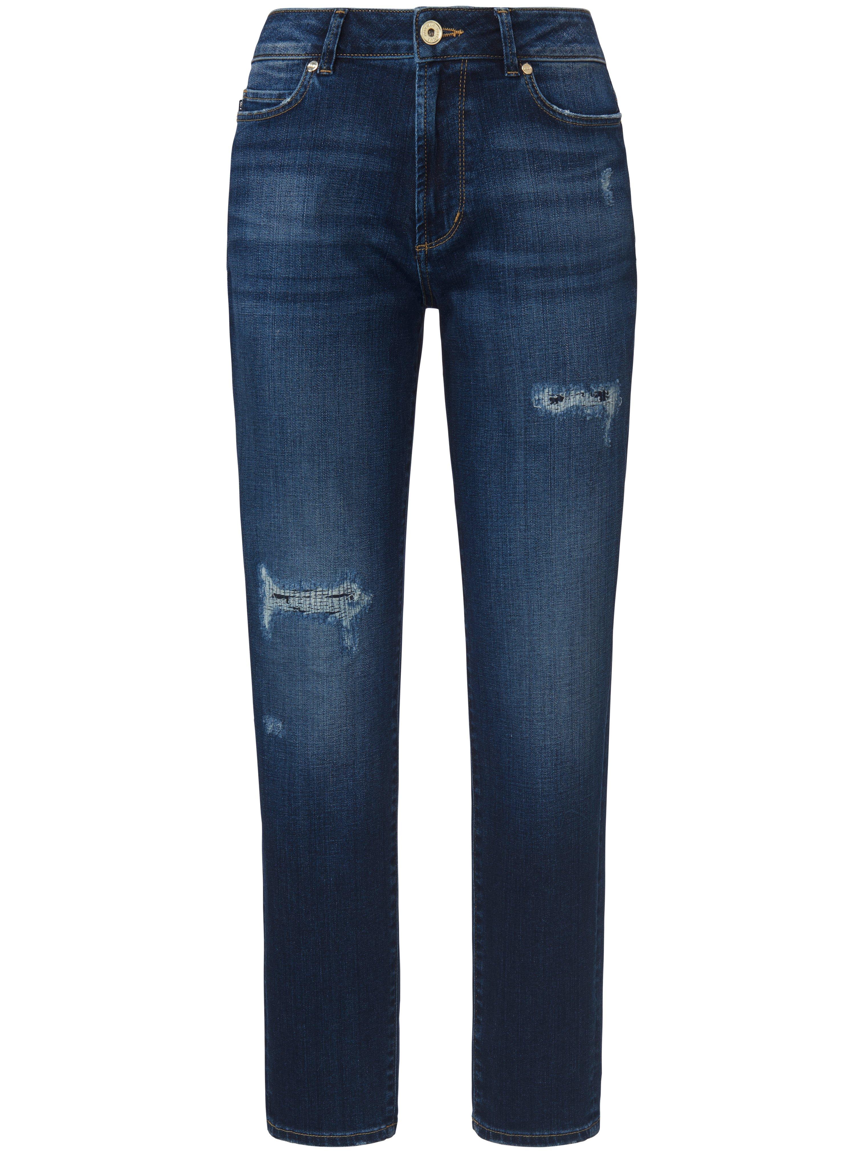 Enkellange jeans destroyed effecten Van Joop! denim