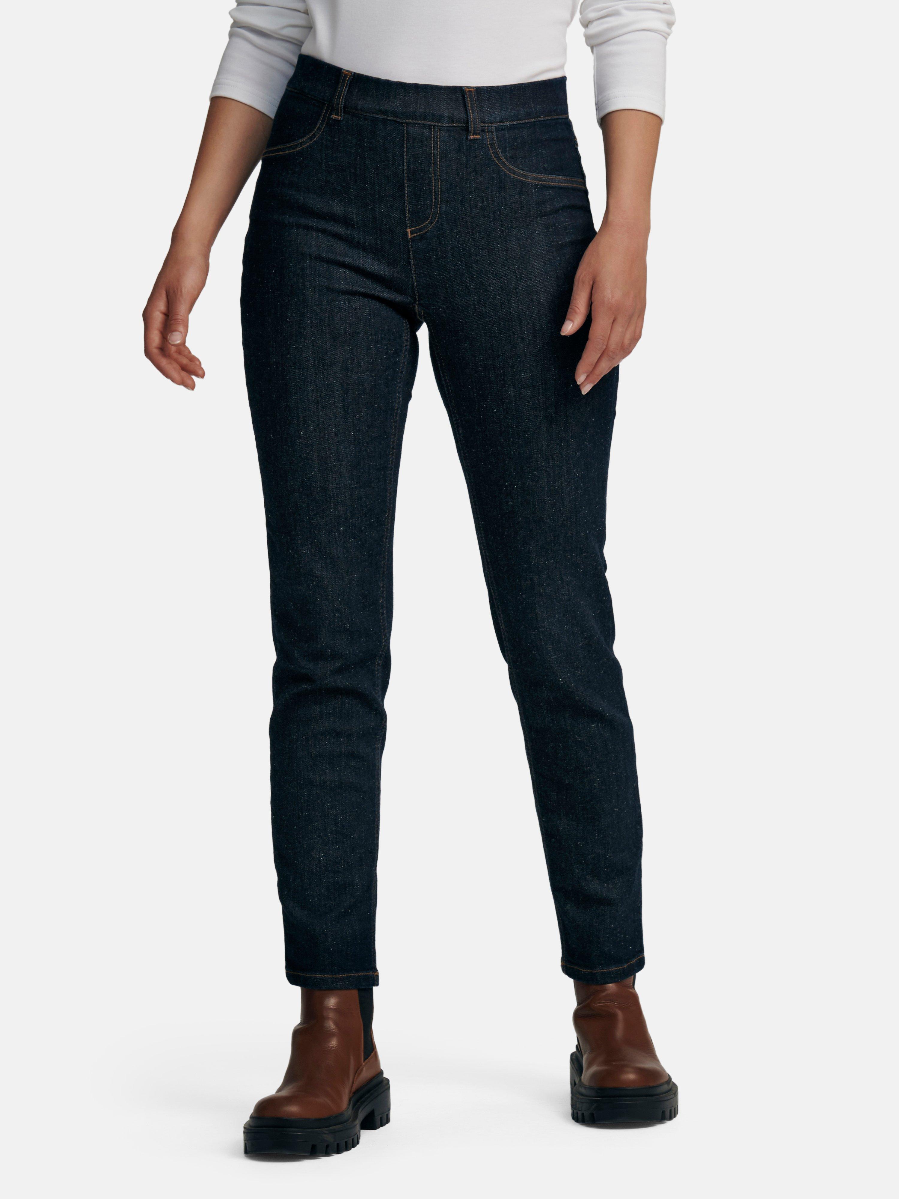 PETER HAHN PURE EDITION - Le jean taille élastiquée avec faux zip