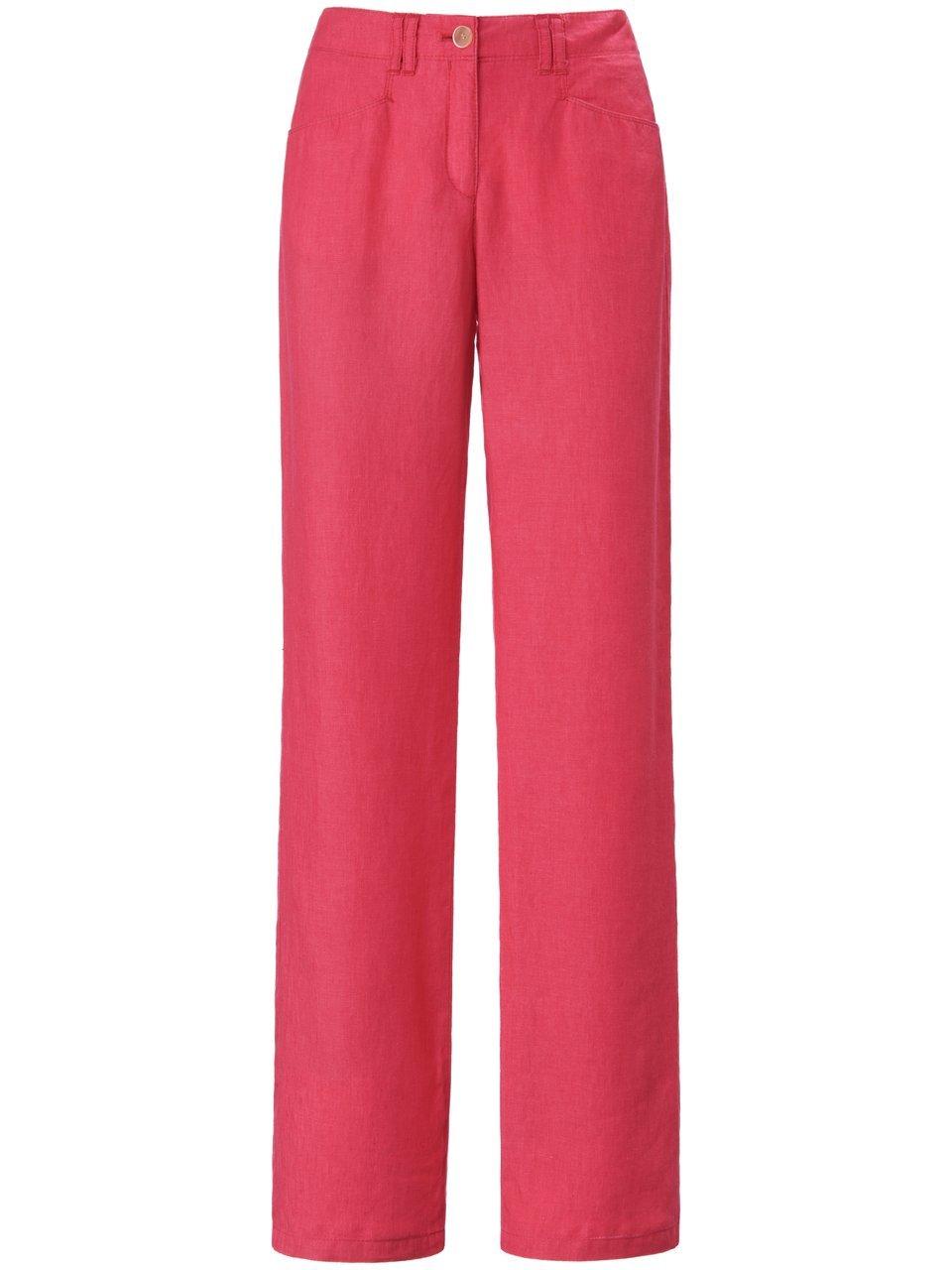 Feminine Fit-broek model Farina 100% linnen Van Brax Feel Good pink