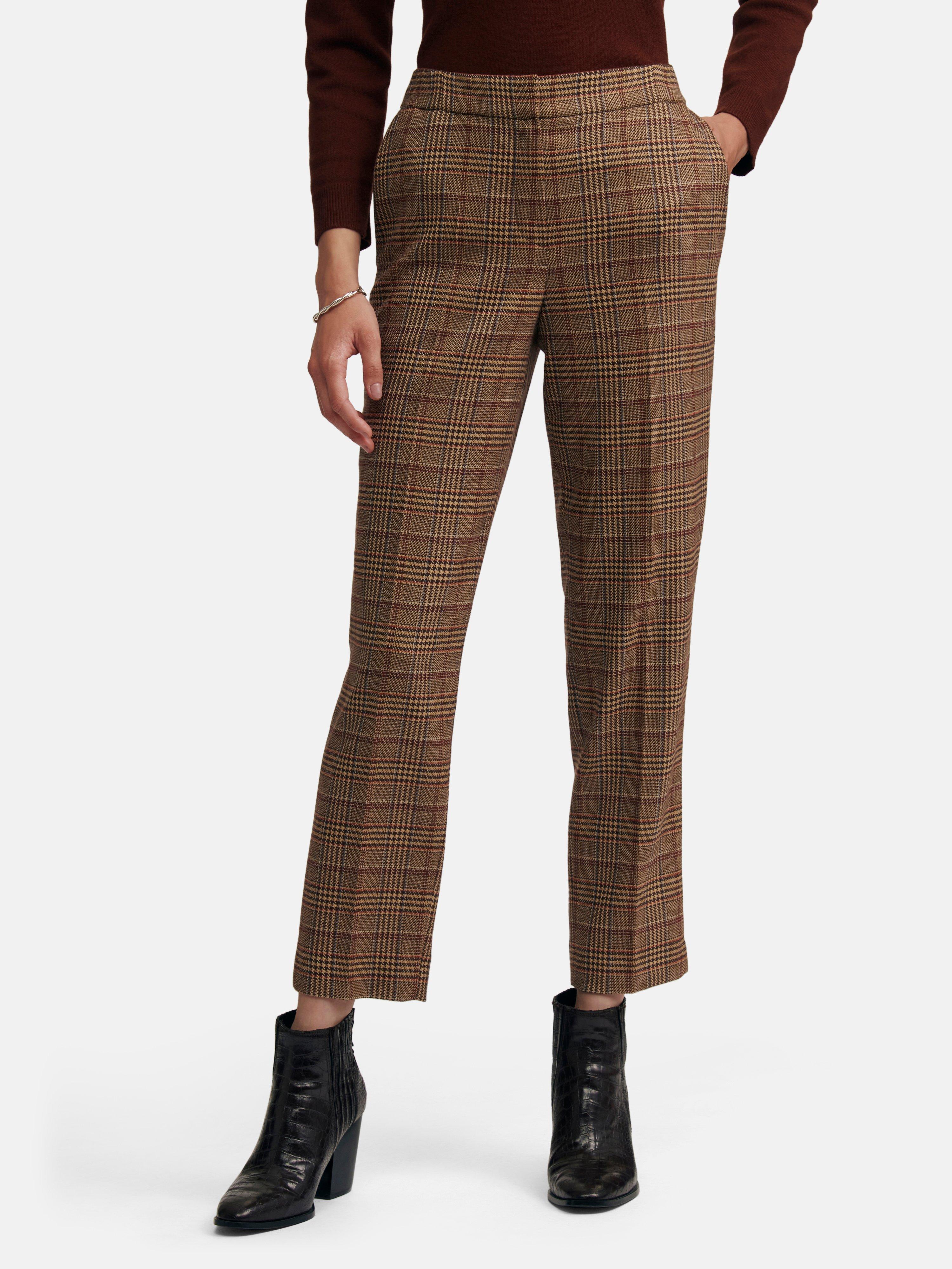 Atelier Gardeur - Enkellange broek met glencheckdessin - beige/multicolour