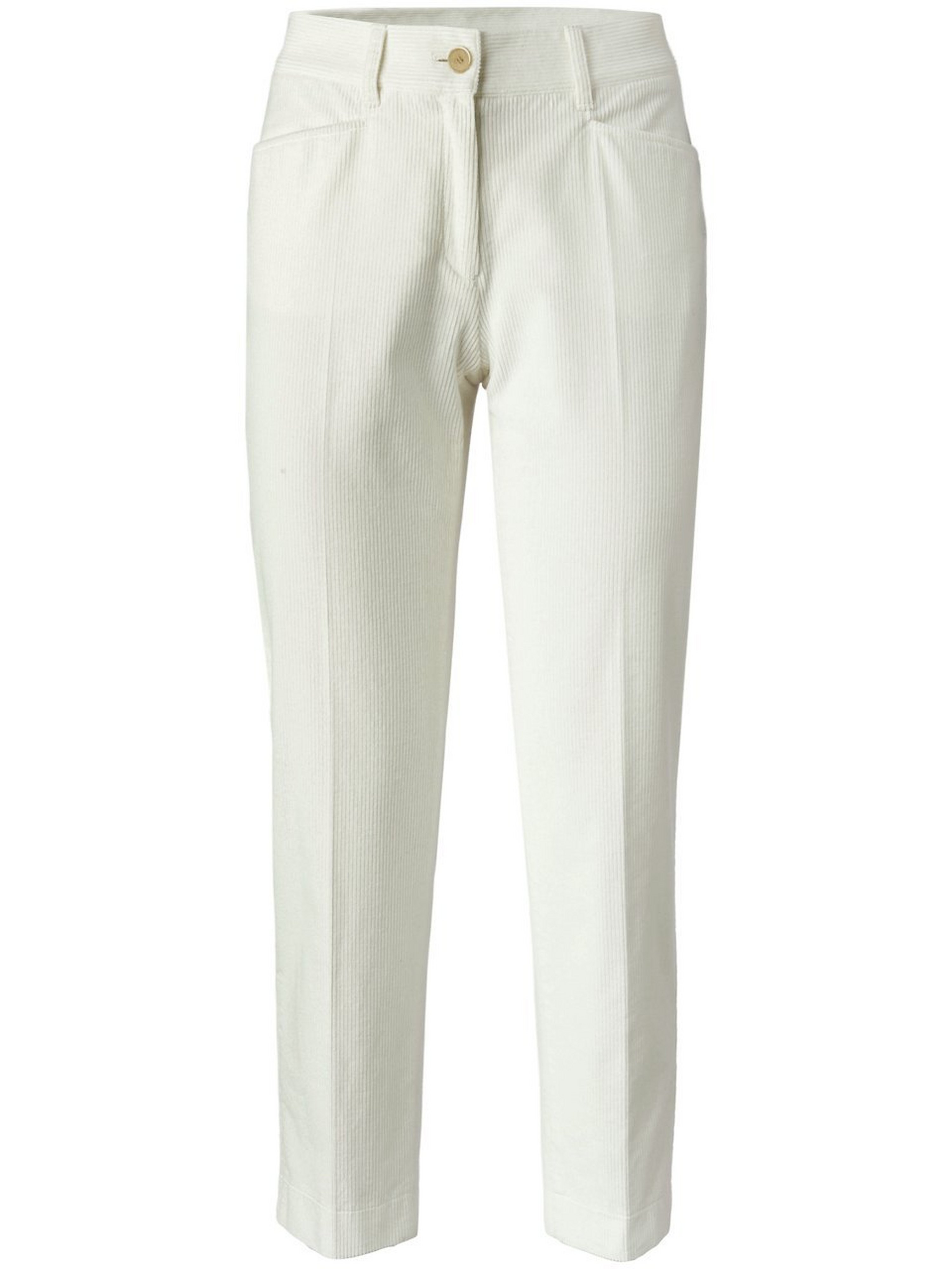 Le pantalon 7/8 slim Mara S en velours côtelé  Brax Feel Good blanc