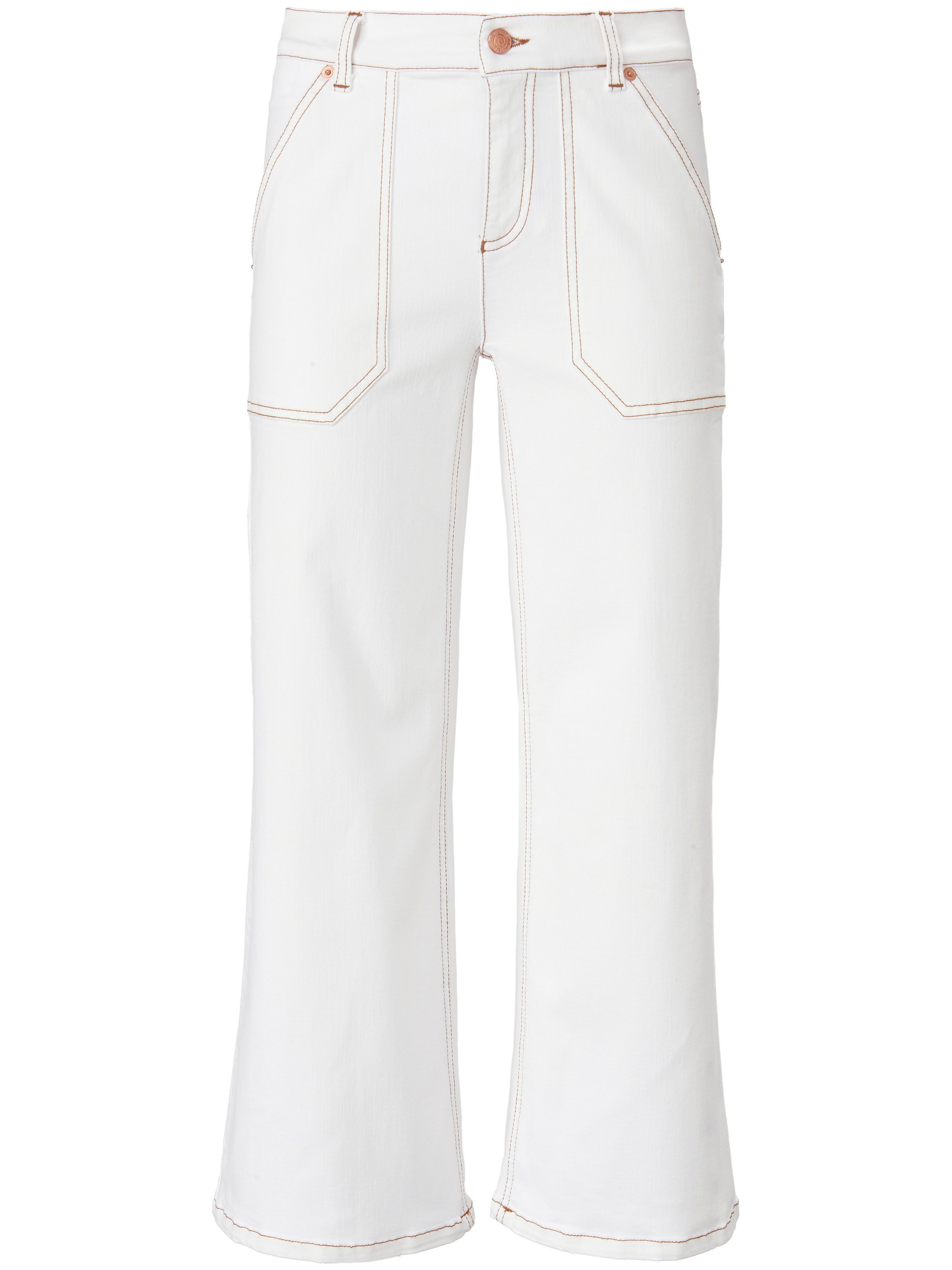 Le pantacourt large en jean coupe Barbara  Peter Hahn blanc