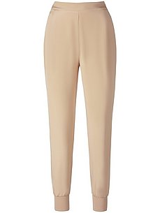 jogger style trousers in 100% silk laura biagiotti roma beige