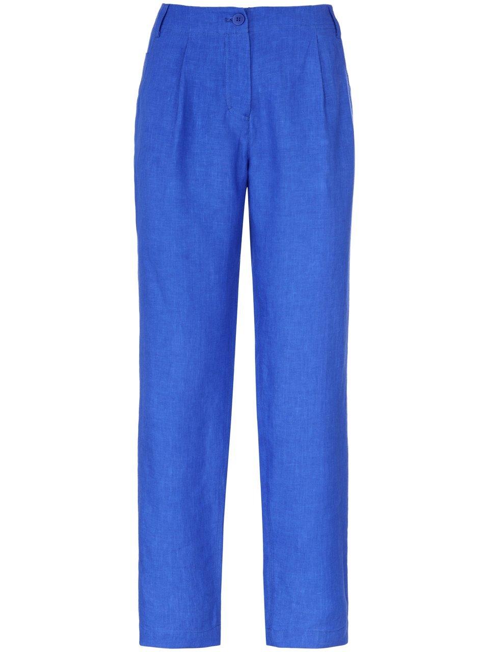 Enkellange broek 100% linnen Van PETER HAHN PURE EDITION blauw