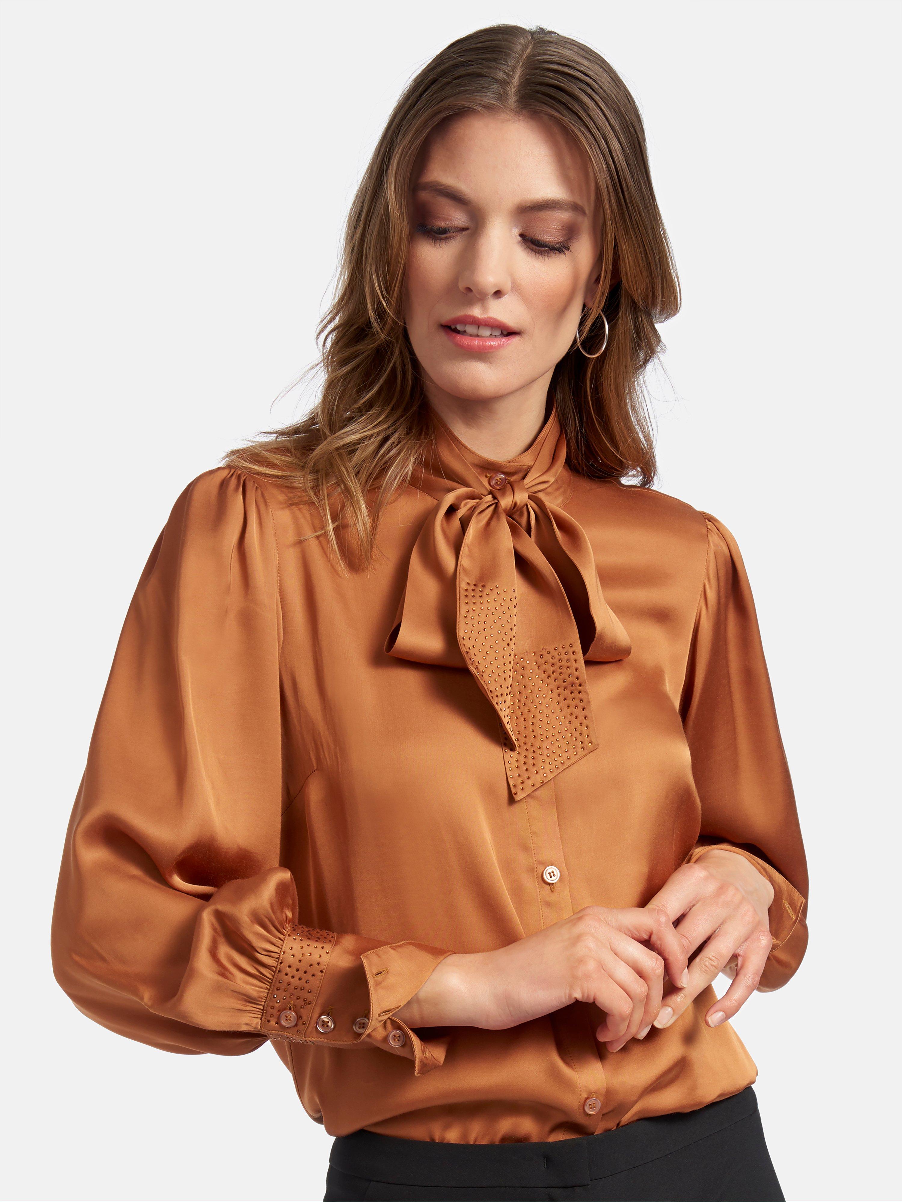 Uta Raasch - Blouse met lange mouwen en staande kraag