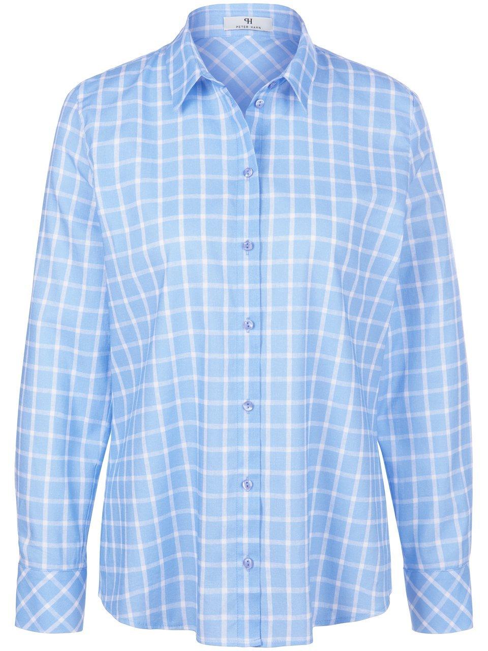 Geruite blouse overhemdkraag Van Peter Hahn blauw