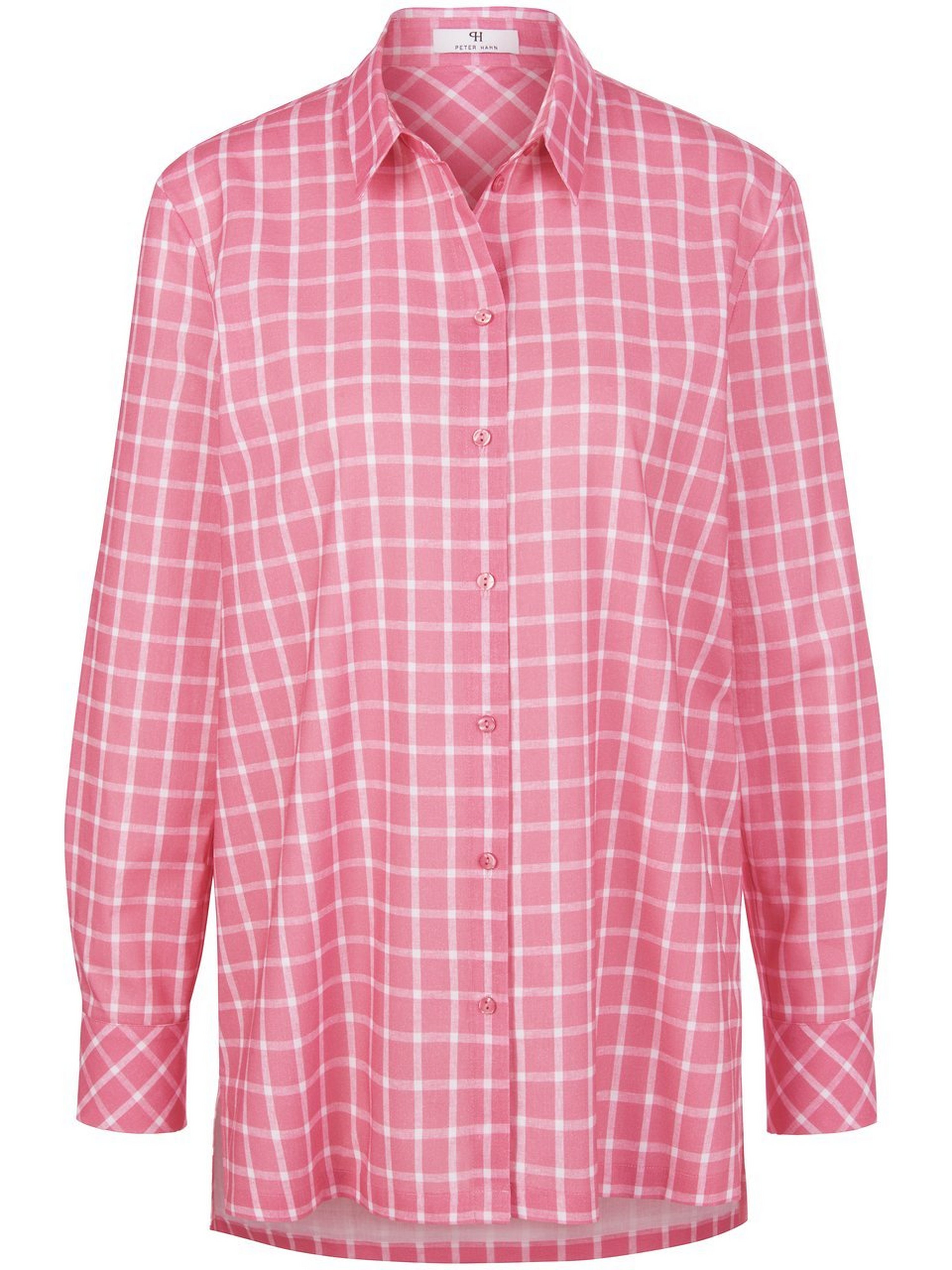 Geruite blouse overhemdkraag Van Peter Hahn roze