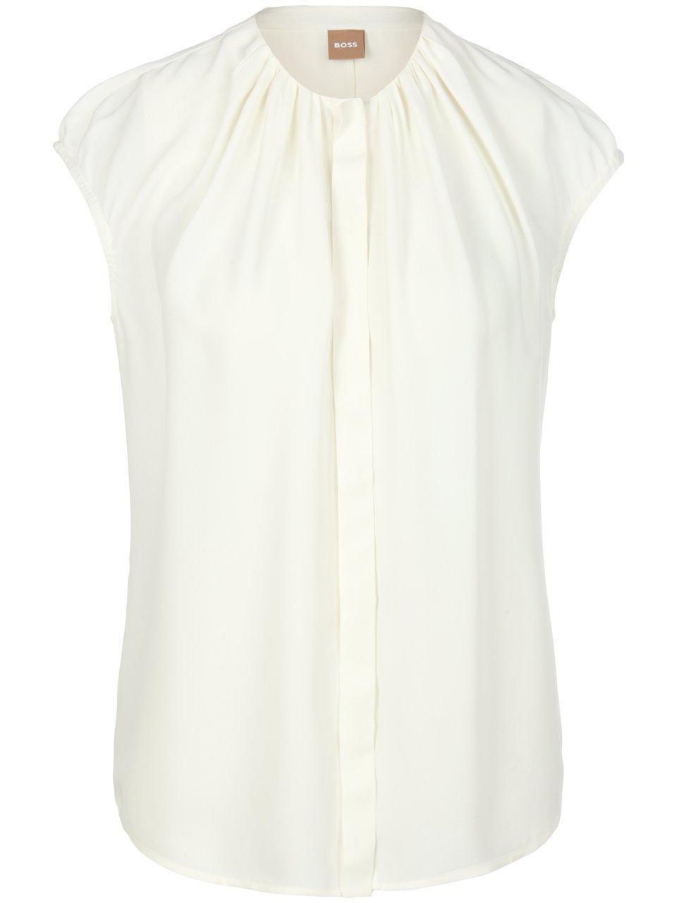 Blouse ronde hals Van BOSS wit