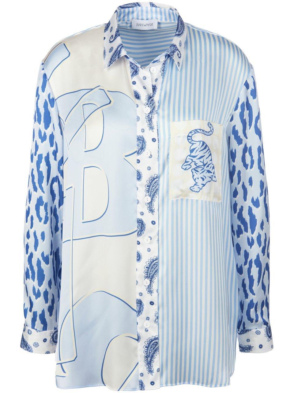 Lange blouse lange mouwen Van Just White blauw