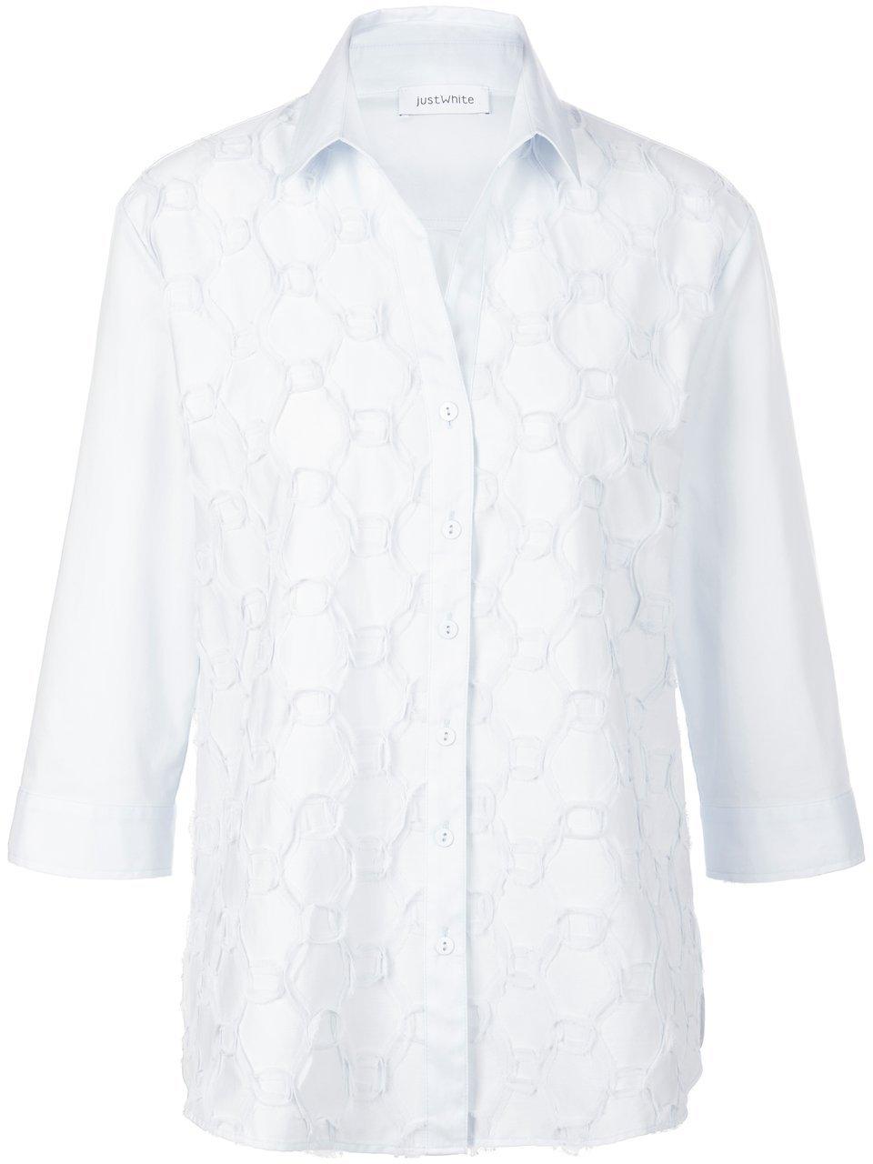 Blouse 3/4-mouwen Van Just White blauw