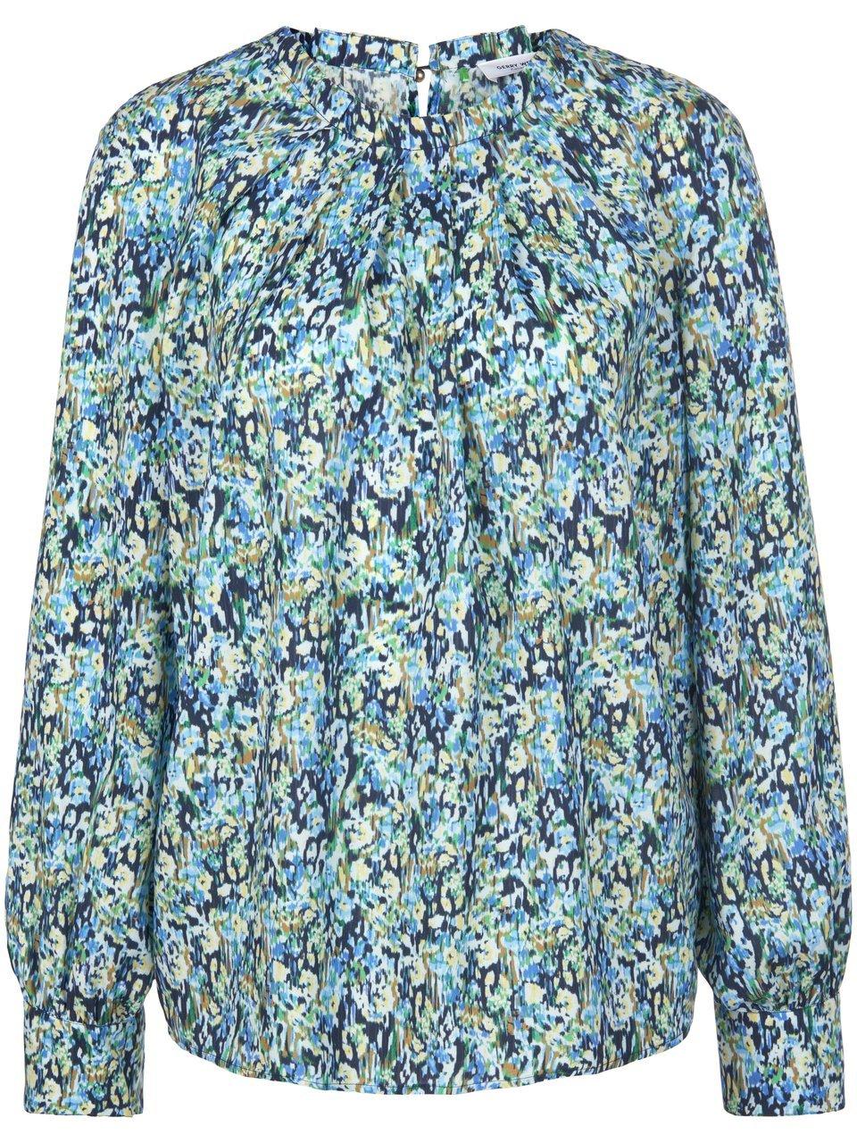 GERRY WEBER Dames Blouse met lange mouwen Blau/Grün Druck-42