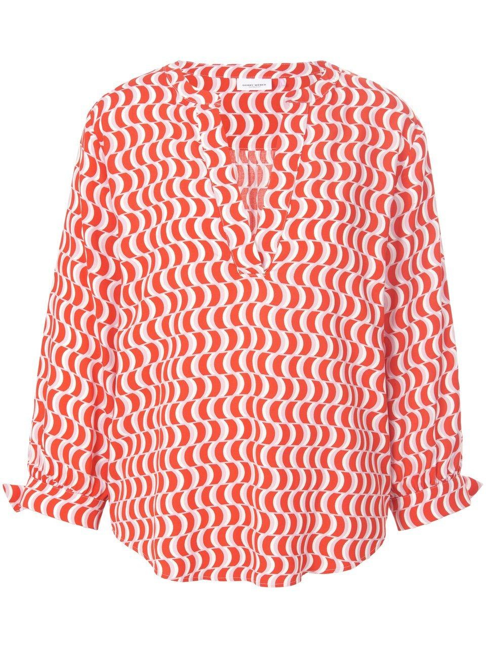 GERRY WEBER Dames Blouse met 3/4-mouwen Ecru/Weiss/Rot/Orange Druck-38