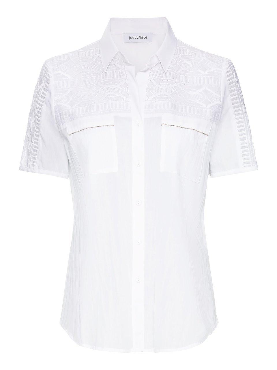 Blouse Van Just White wit
