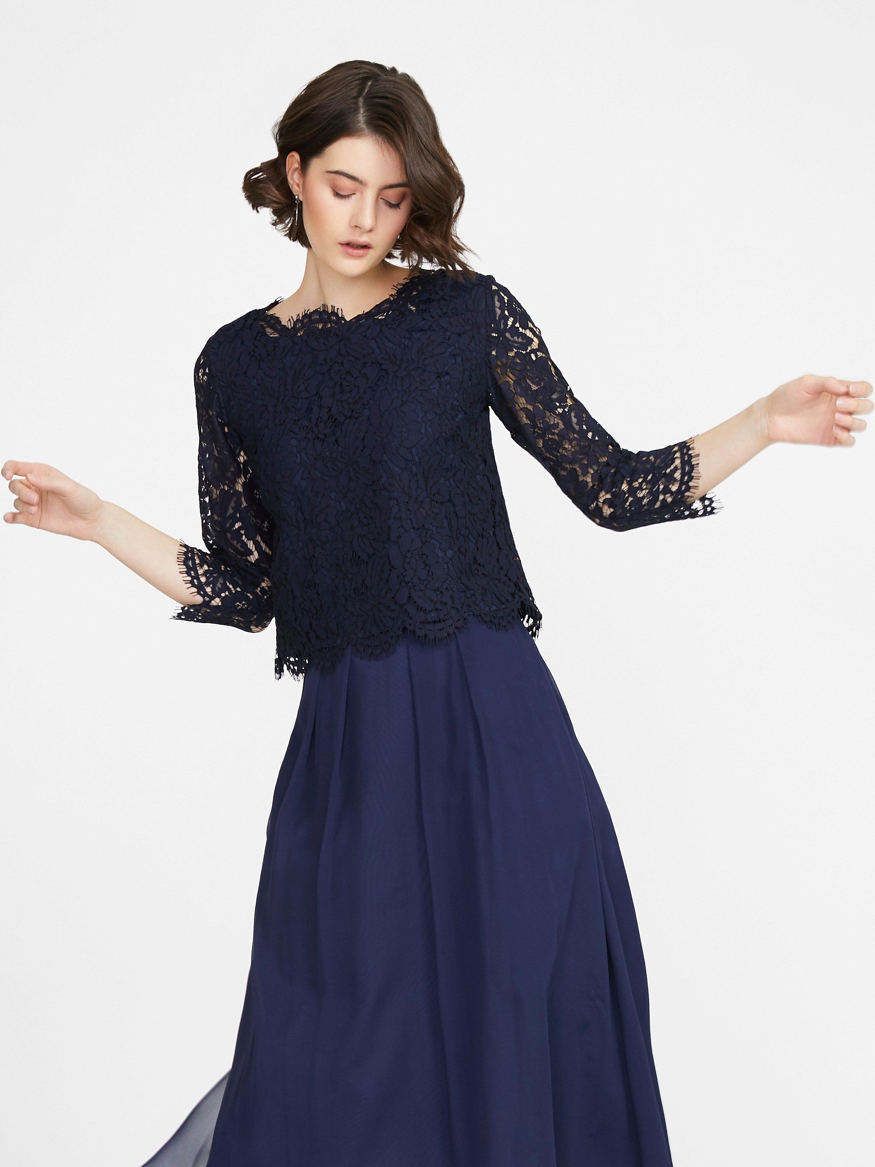 Uta Raasch - Spitzen-Bluse mit 3/4-Arm