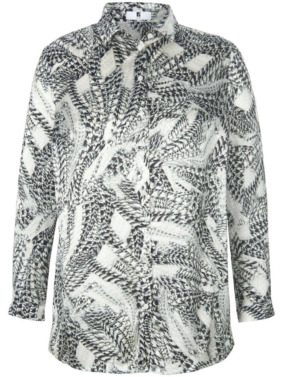 Lange blouse 100% zijde Van Anna Aura zwart