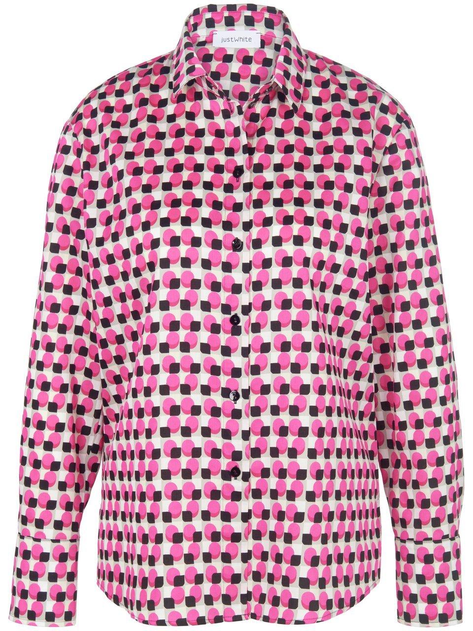Blouse 100% katoen Van Just White pink