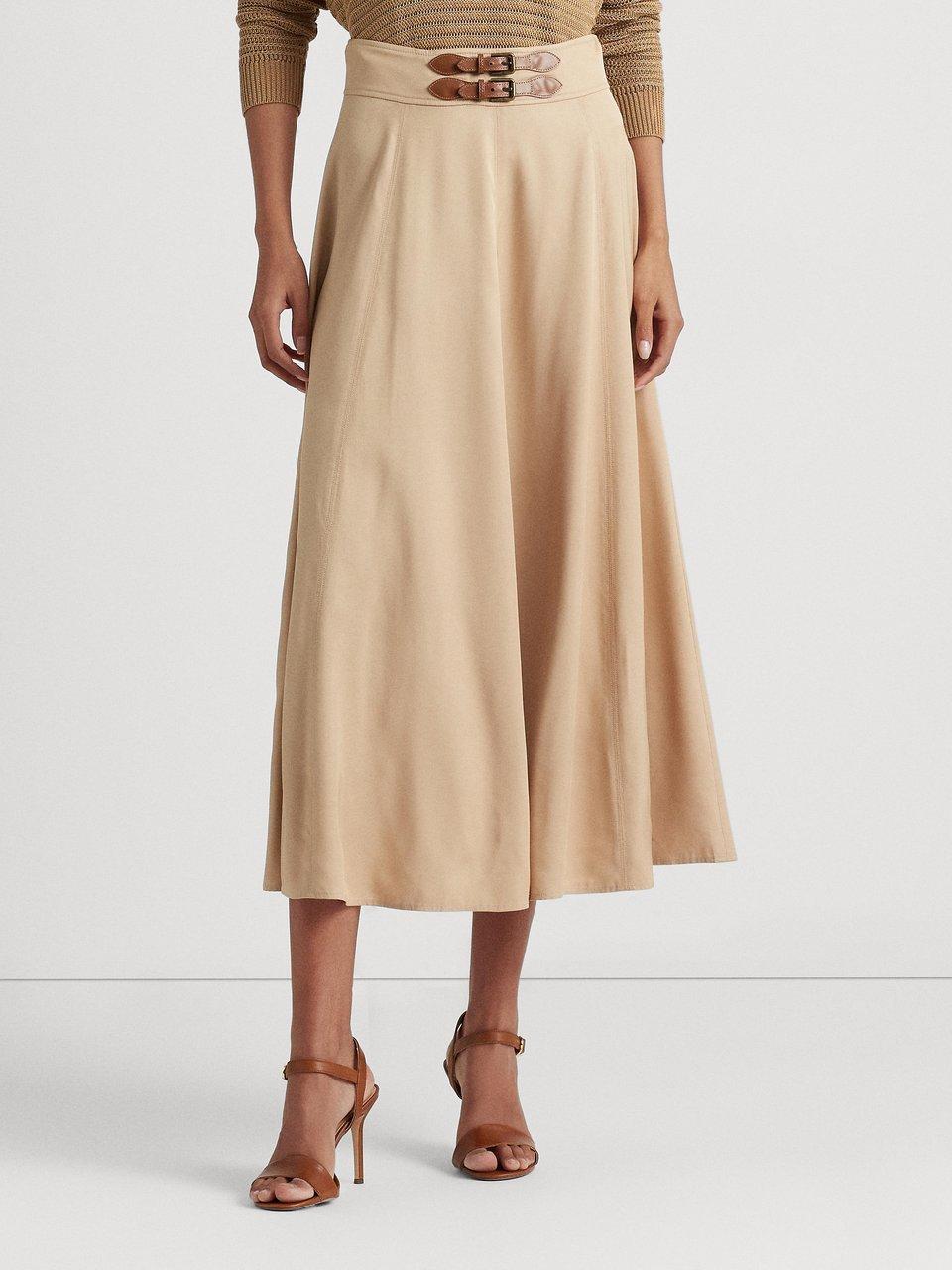 Jupe Femme En Lin Dessus de Genoux Beige