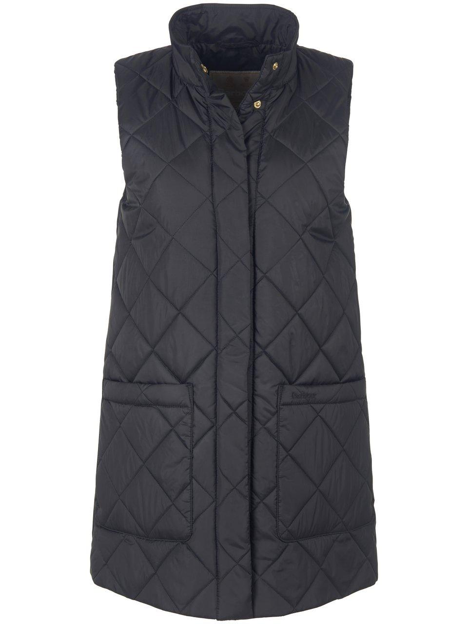 Lange watté-bodywarmer blinde drukknoopsluitin Van Barbour blauw