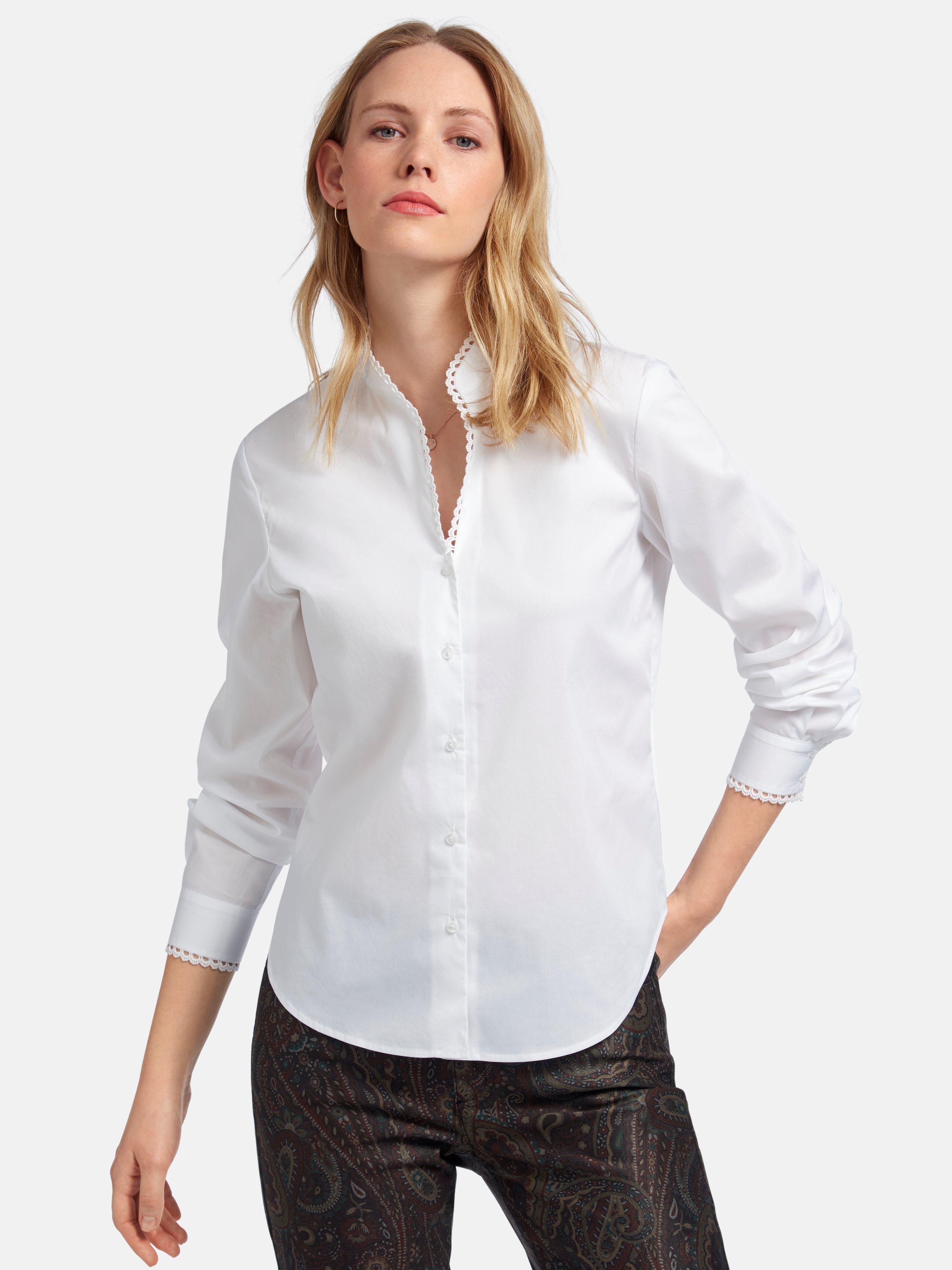 Peter Hahn - Blouse met lange mouwen en gehaakte kant
