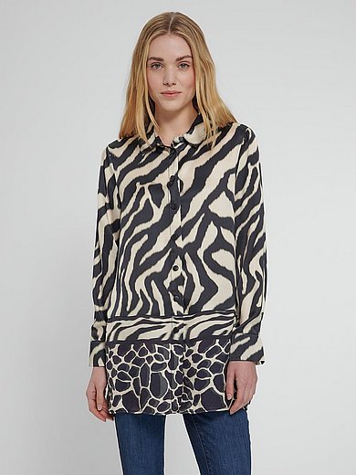 twenty six peers - Lang skjorte med print af zebra- og girafmotiver