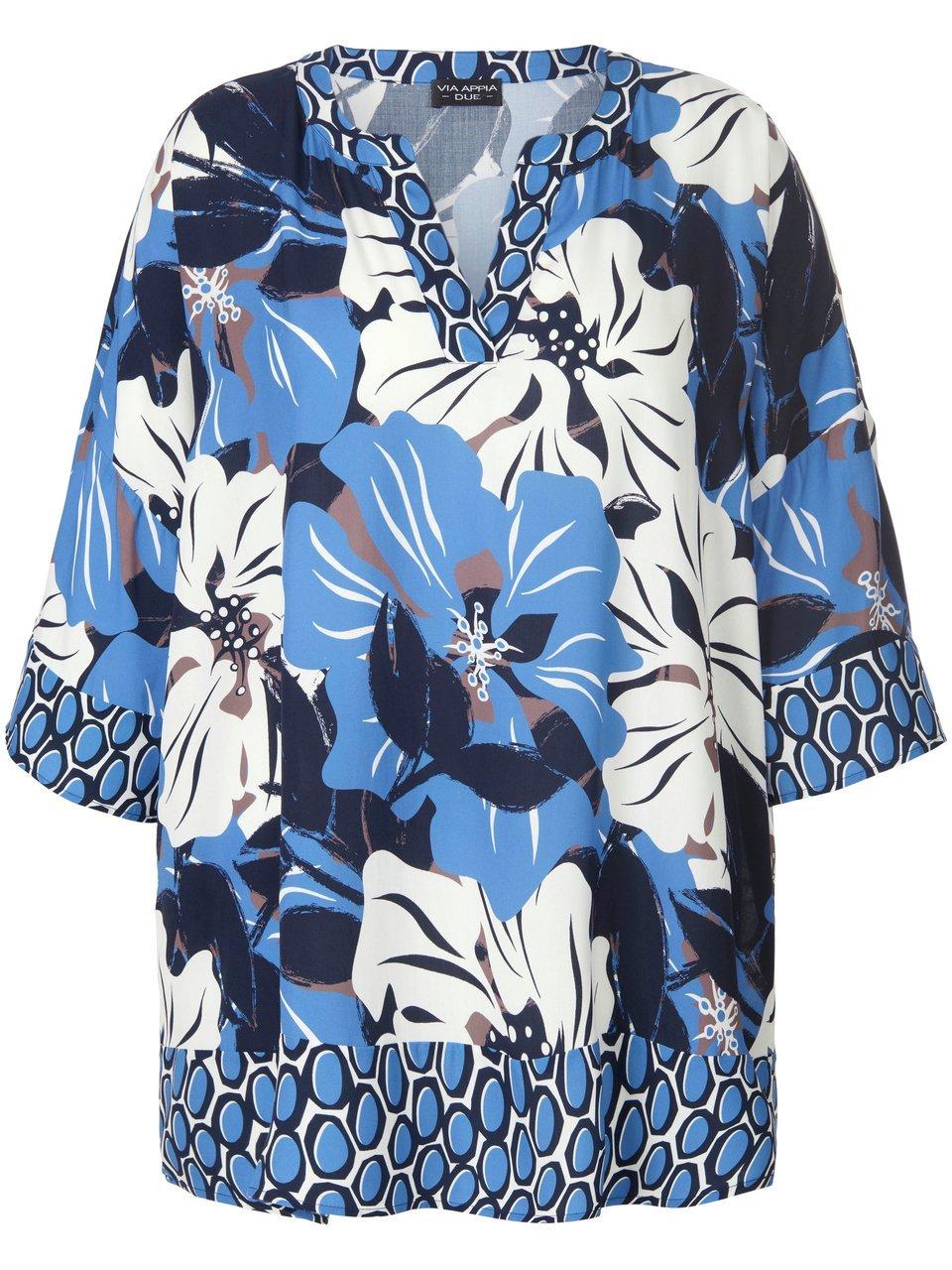 Lange blouse 100% viscose Van Via Appia Due blauw