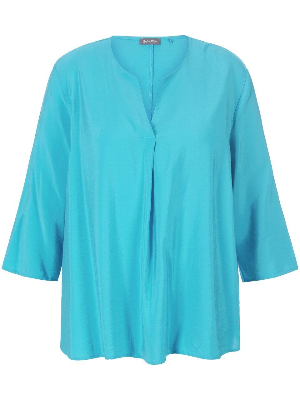 SAMOON Dames Blouse met 3/4-mouwen River Blue-44