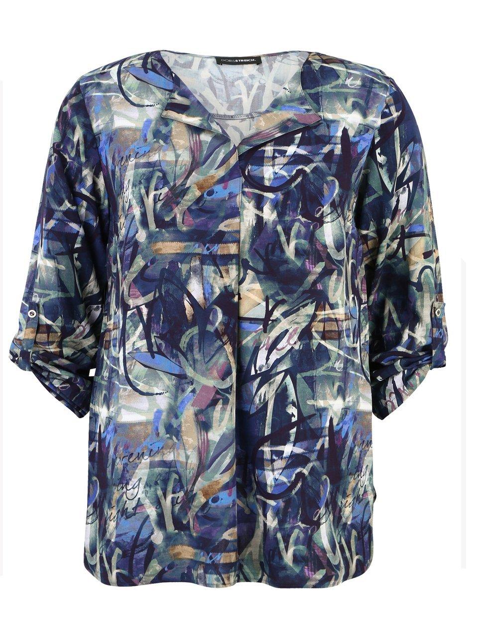 Blouse graffitiprint Van Doris Streich blauw