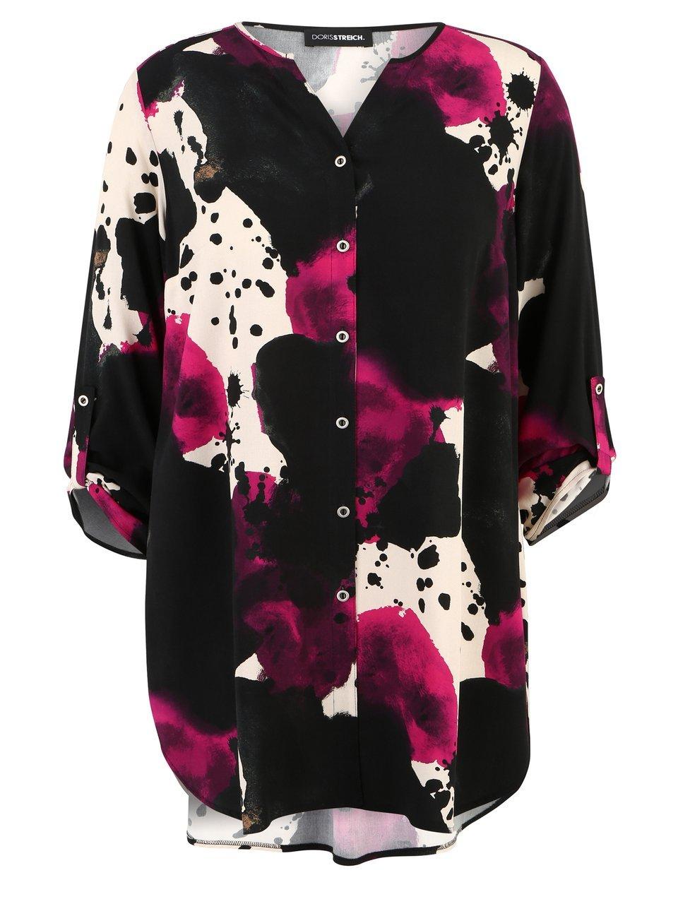 Lange blouse een V-hals Van Doris Streich pink