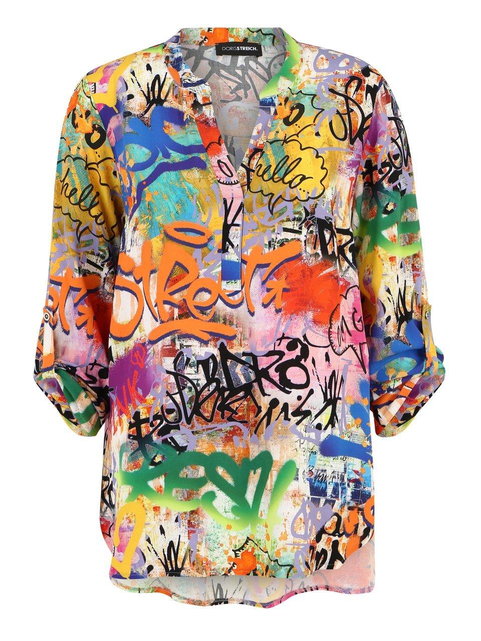 Blouse graffitiprint Van Doris Streich multicolour