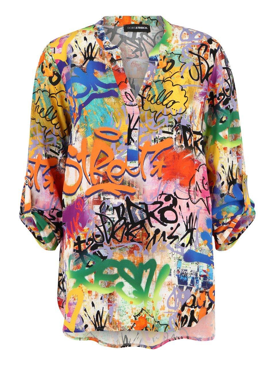 Blouse graffitiprint Van Doris Streich multicolour