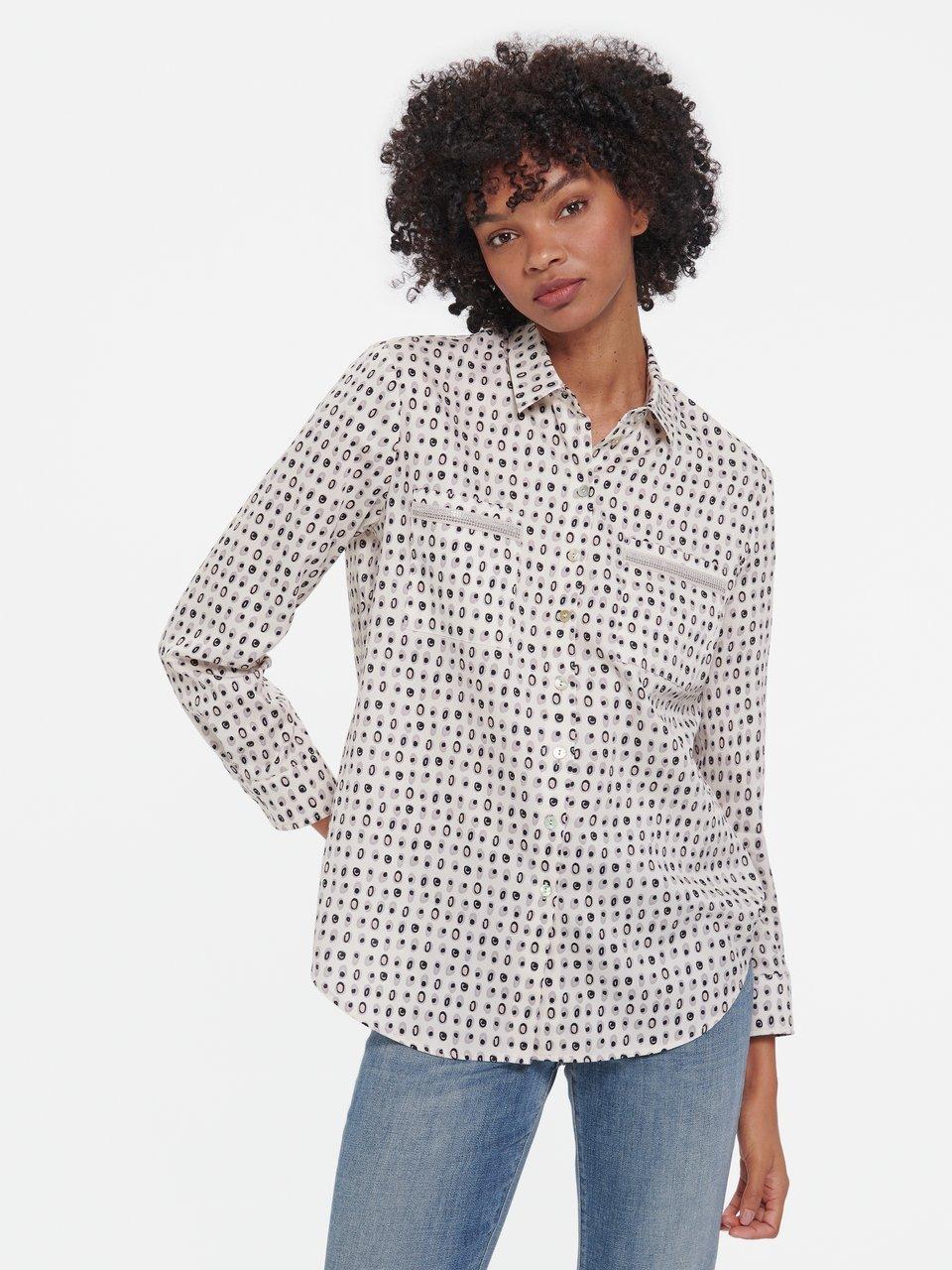 Just White - Bluse mit Glitzersteine und Allover-Muster