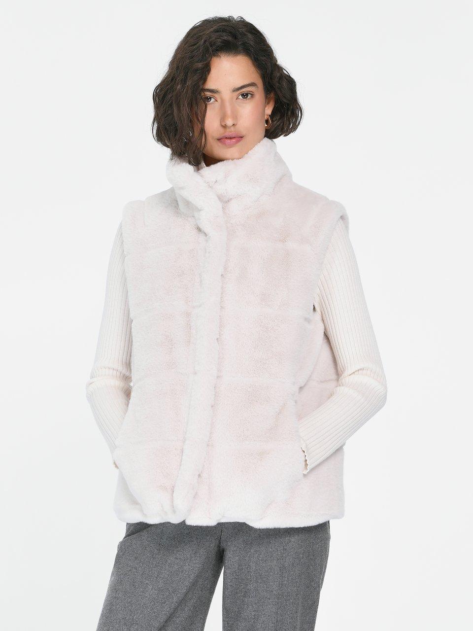 Monari Le gilet en fausse fourrure blanc gris