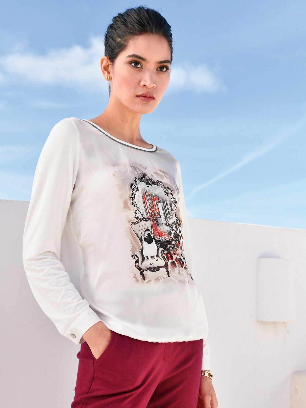 Just White - Blusen-Shirt zum Schlupfen