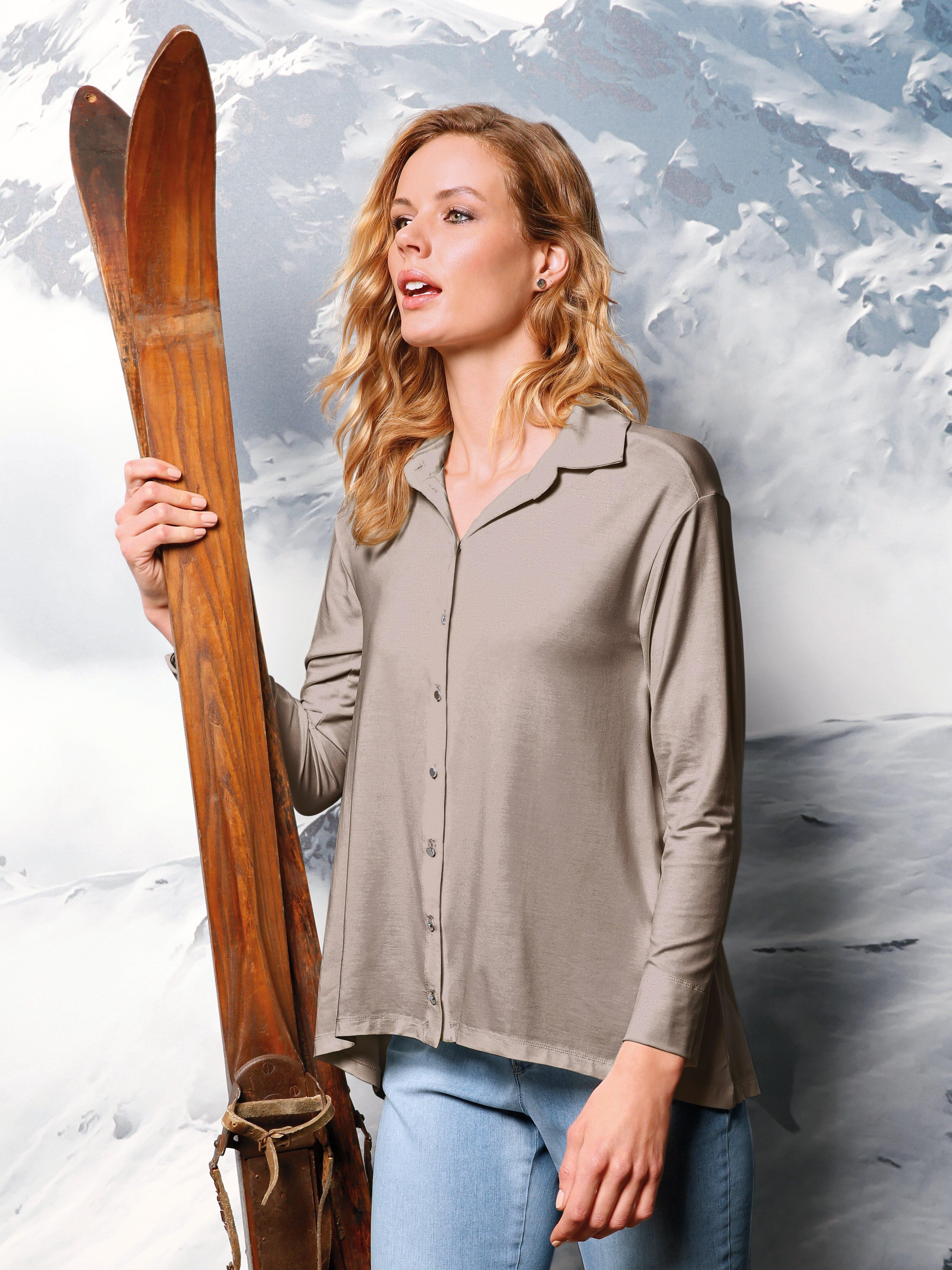 DAY.LIKE - Jersey-Longbluse mit Hemdkragen