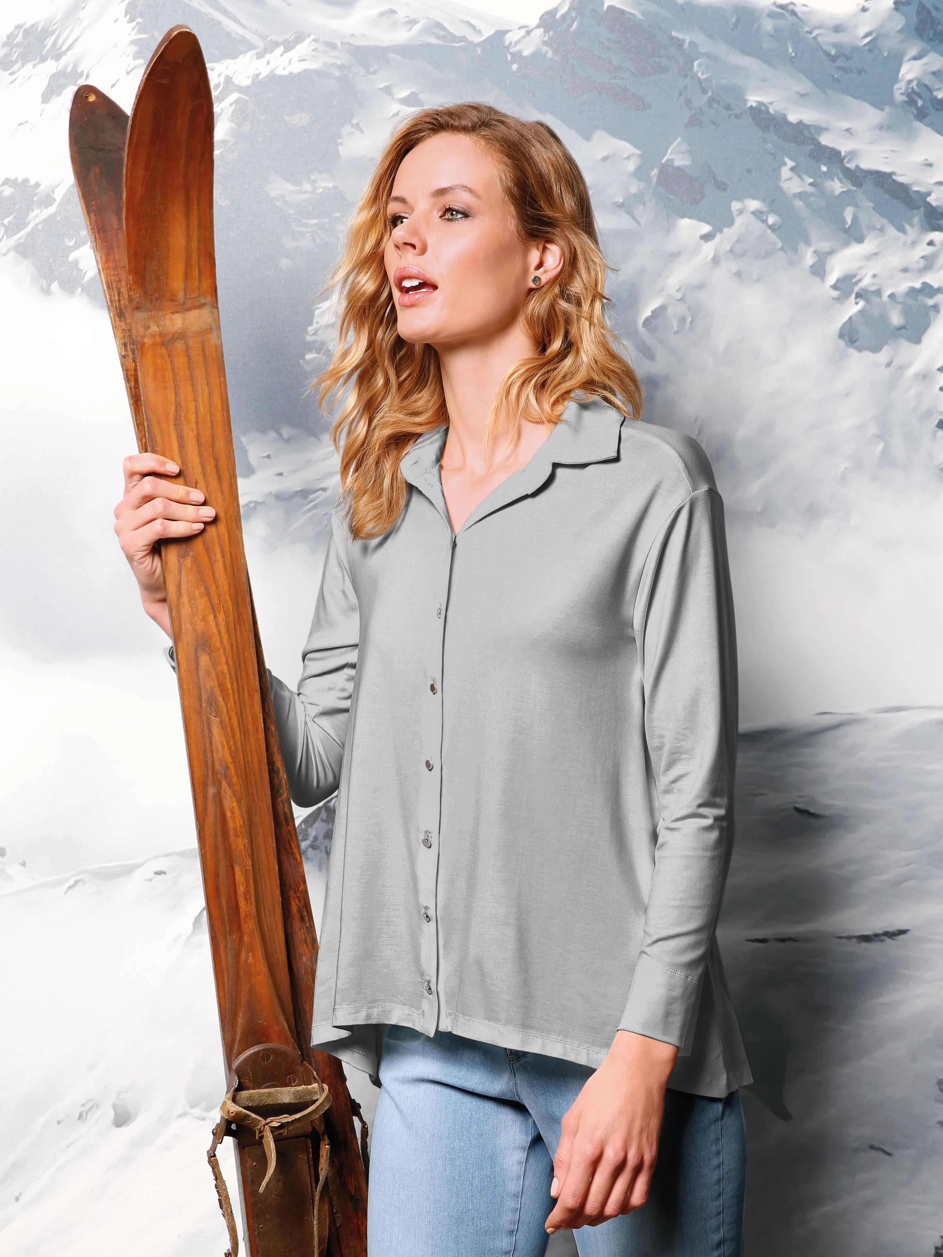 DAY.LIKE - Jersey-Longbluse mit Hemdkragen